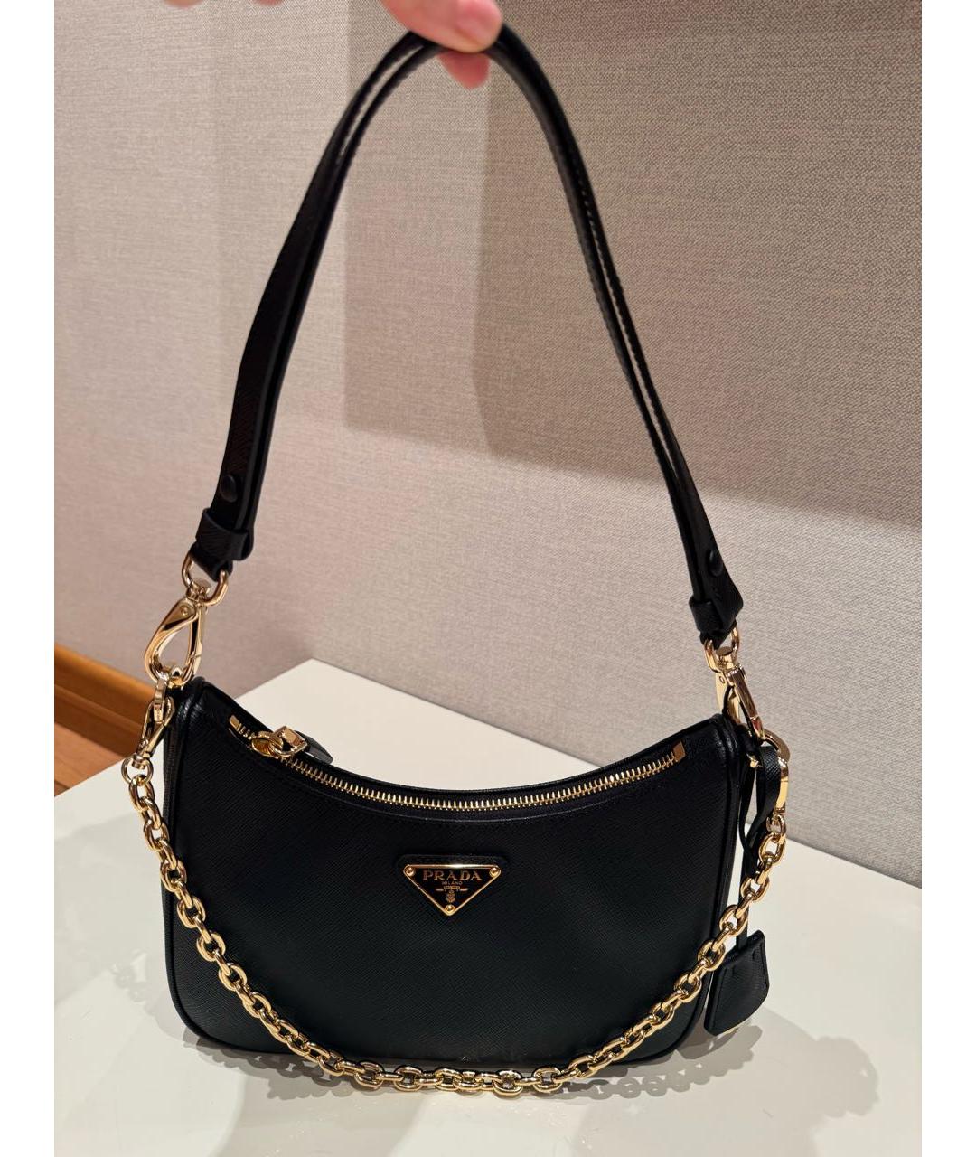 PRADA Черная кожаная сумка через плечо, фото 2
