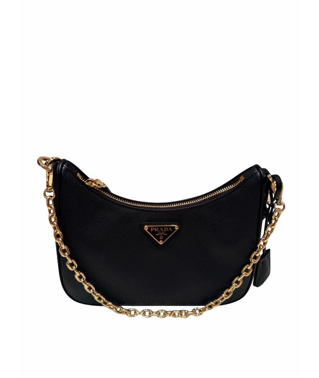 PRADA Черная кожаная сумка через плечо, фото 1