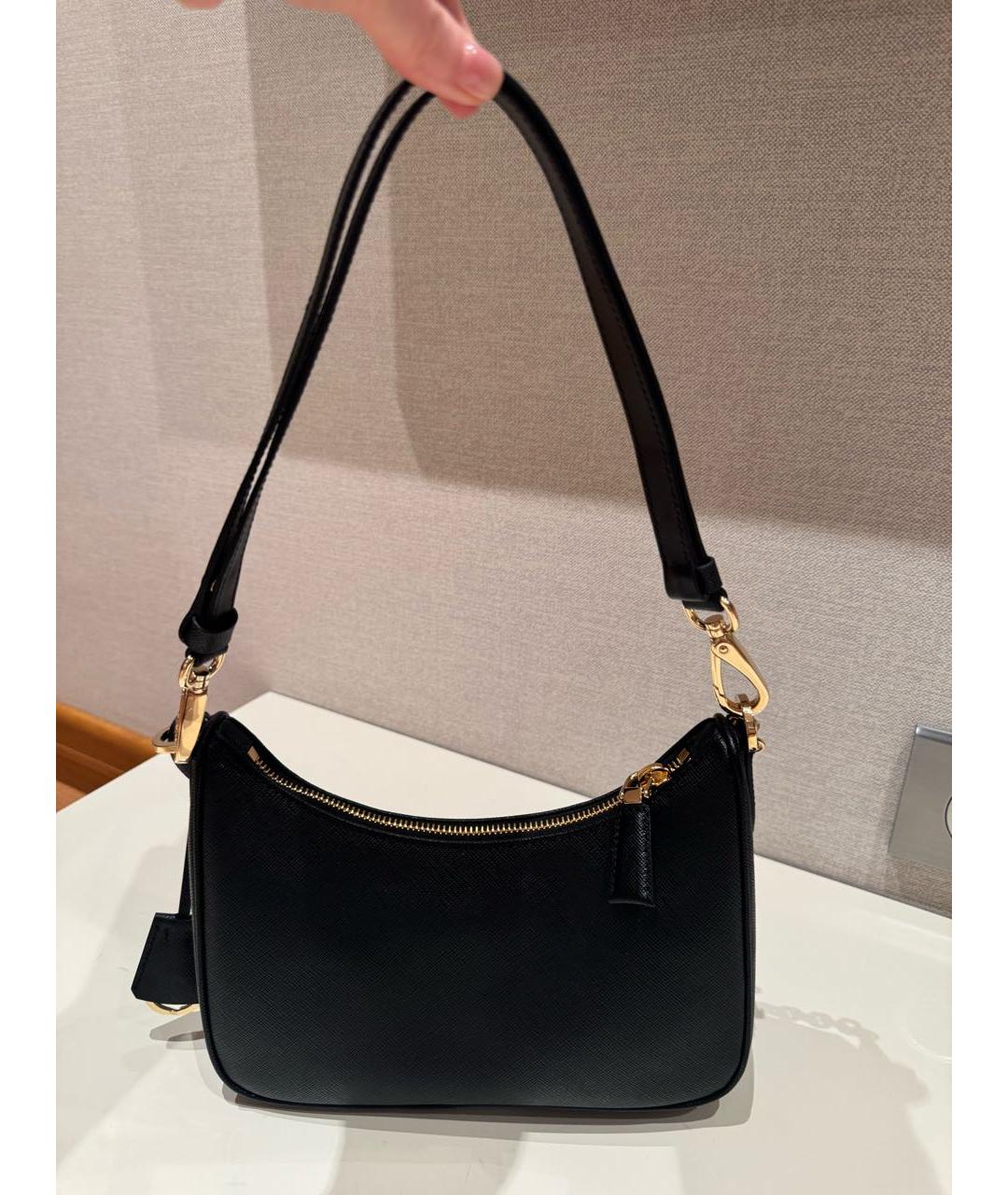 PRADA Черная кожаная сумка через плечо, фото 5