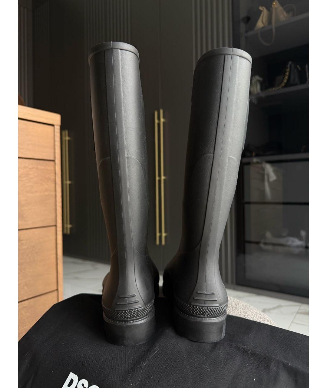 DSQUARED2 Черные резиновые сапоги, фото 2