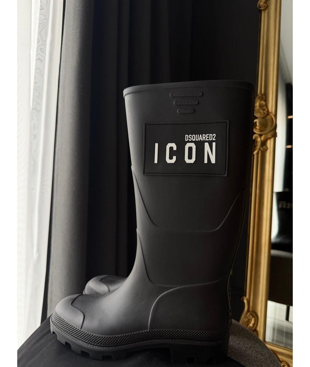 DSQUARED2 Черные резиновые сапоги, фото 5