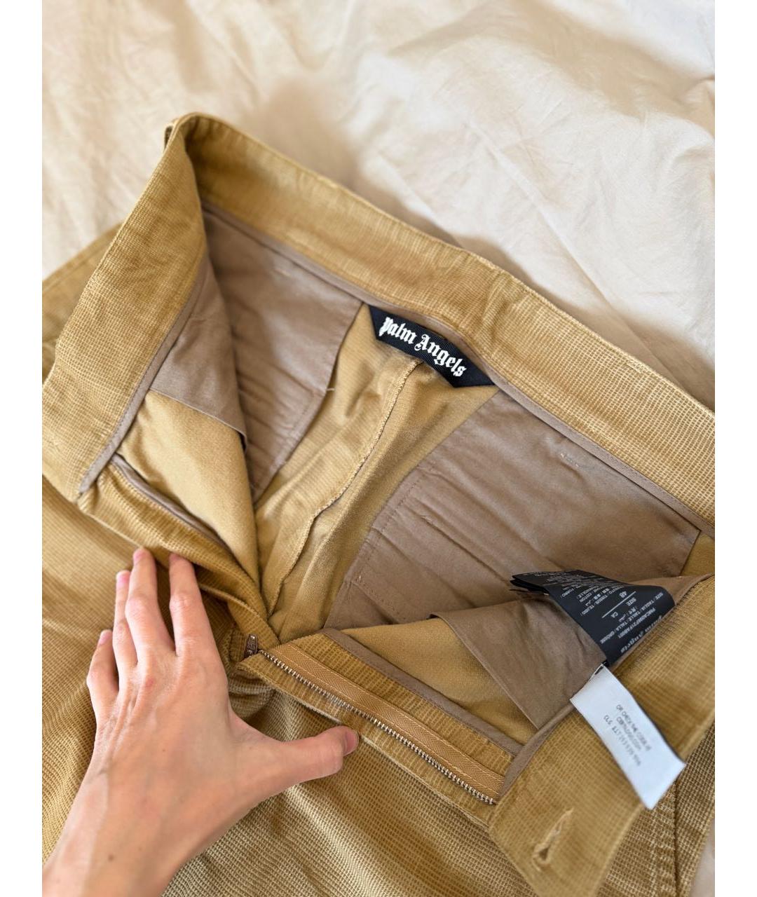 PALM ANGELS Коричневые хлопковые брюки чинос, фото 3