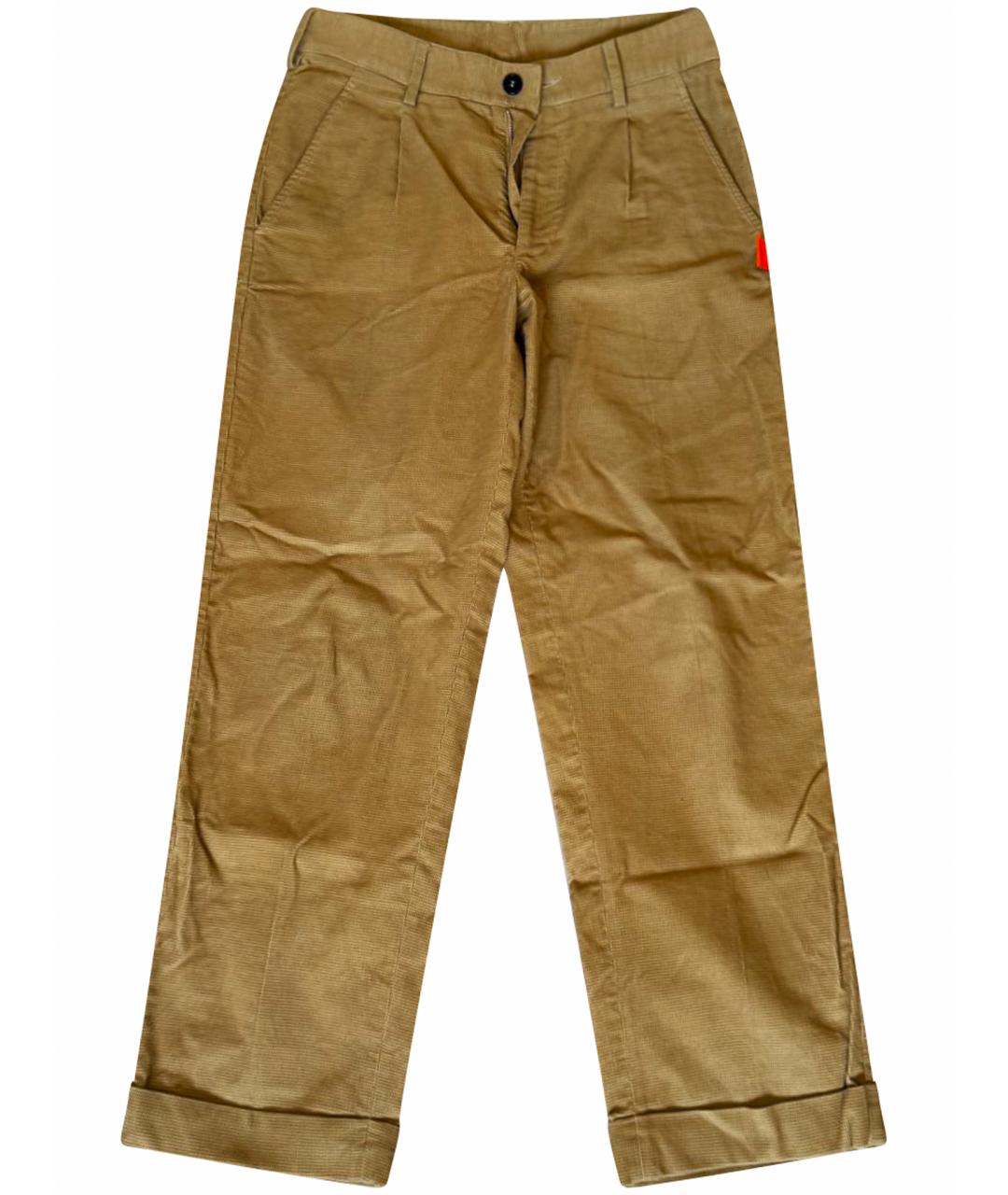 PALM ANGELS Коричневые хлопковые брюки чинос, фото 1