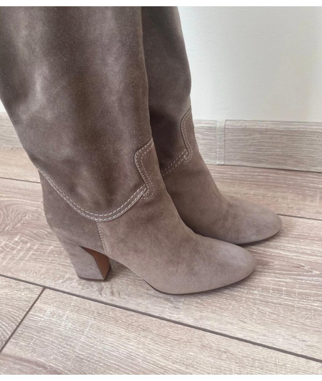 CASADEI Бежевые замшевые сапоги, фото 2