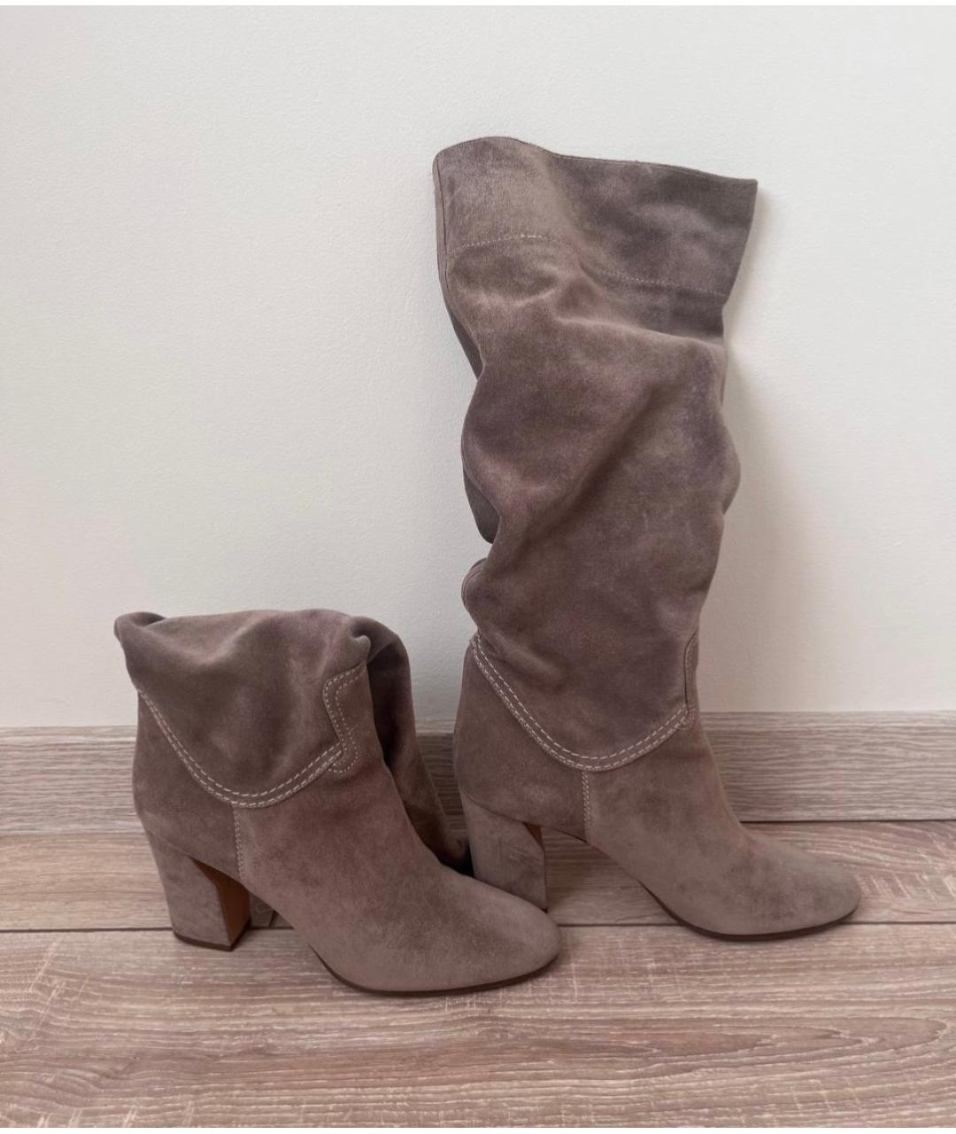 CASADEI Бежевые замшевые сапоги, фото 3