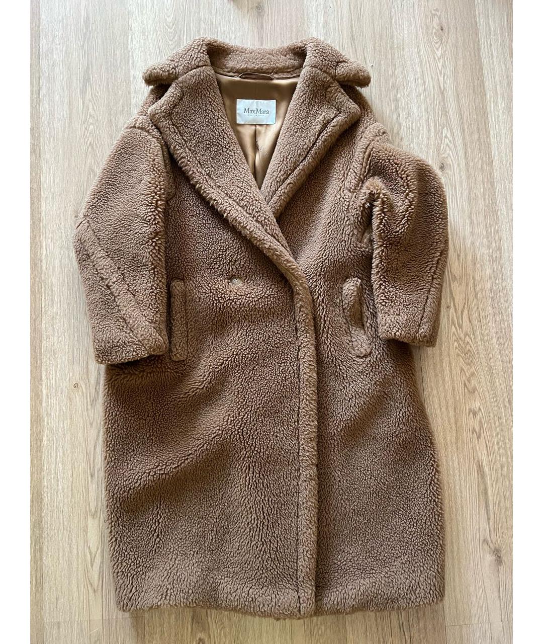 MAX MARA Бежевая шерстяная шуба, фото 5