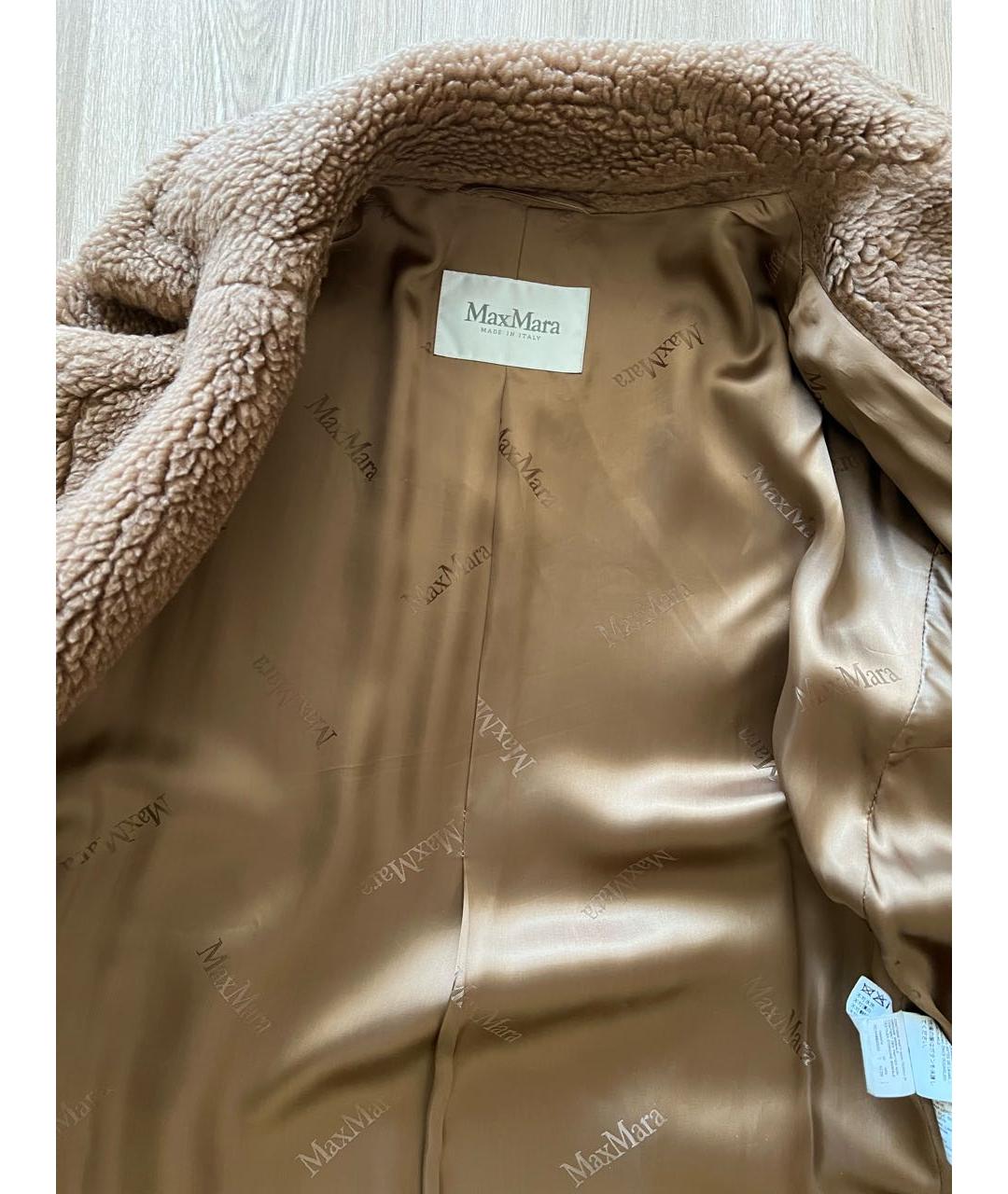 MAX MARA Бежевая шерстяная шуба, фото 3