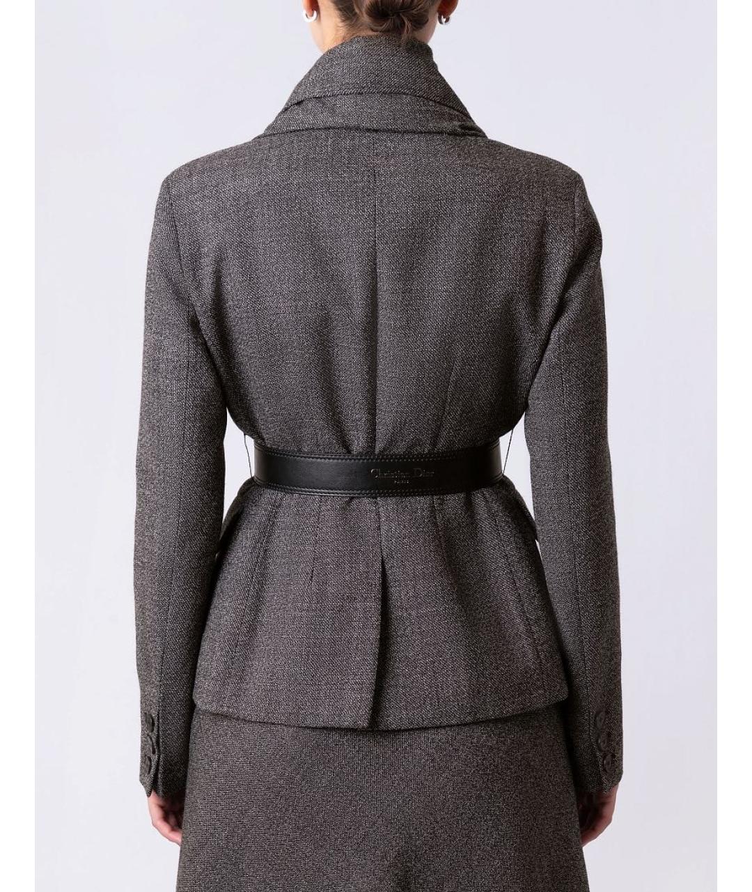 CHRISTIAN DIOR Серый шерстяной костюм с юбками, фото 8