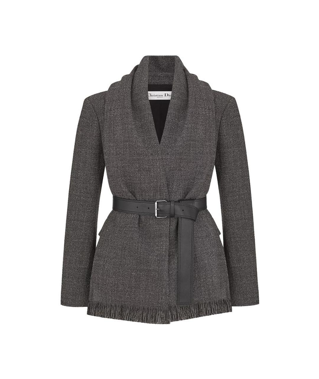 CHRISTIAN DIOR Серый шерстяной костюм с юбками, фото 9