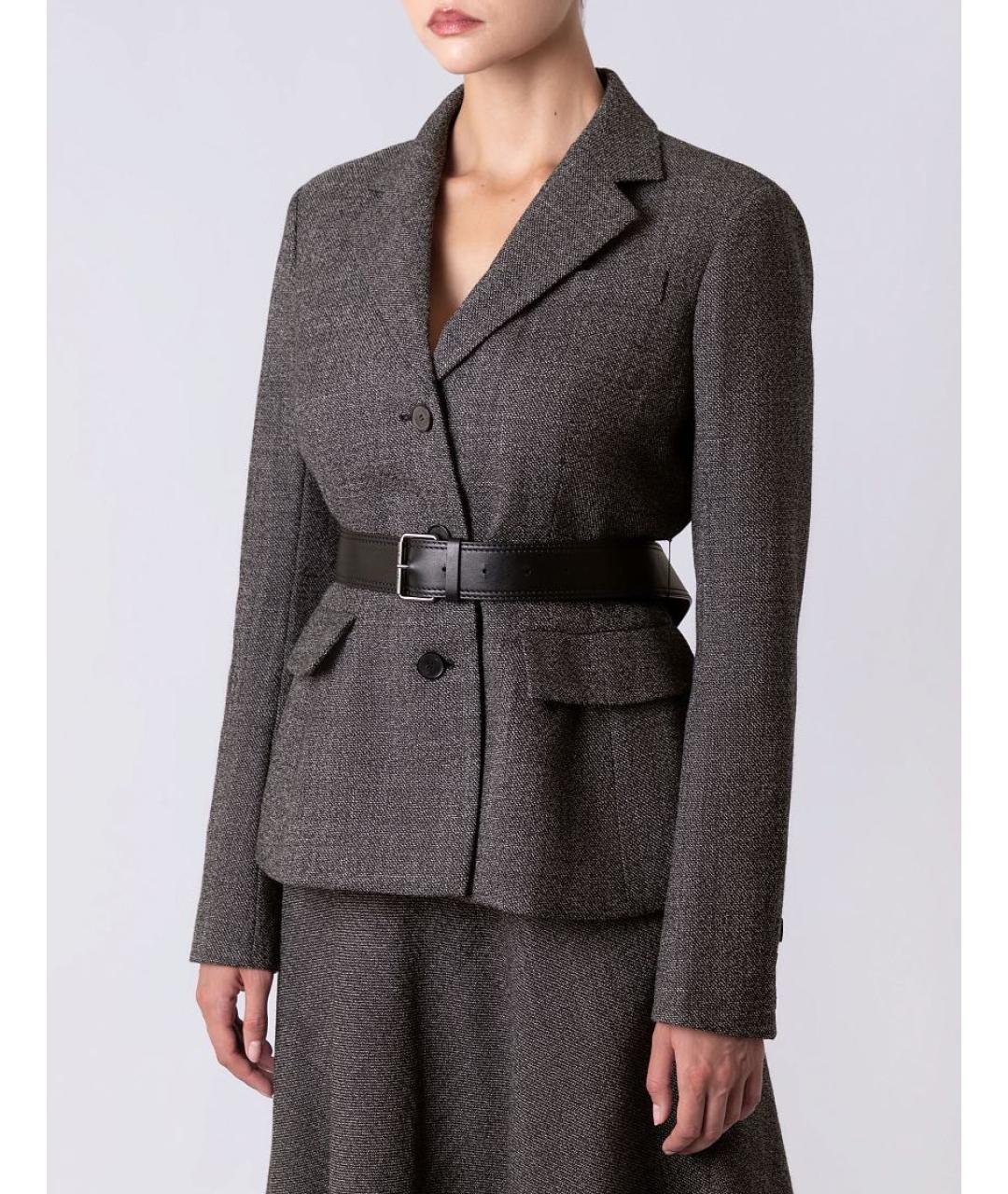 CHRISTIAN DIOR Серый шерстяной костюм с юбками, фото 6