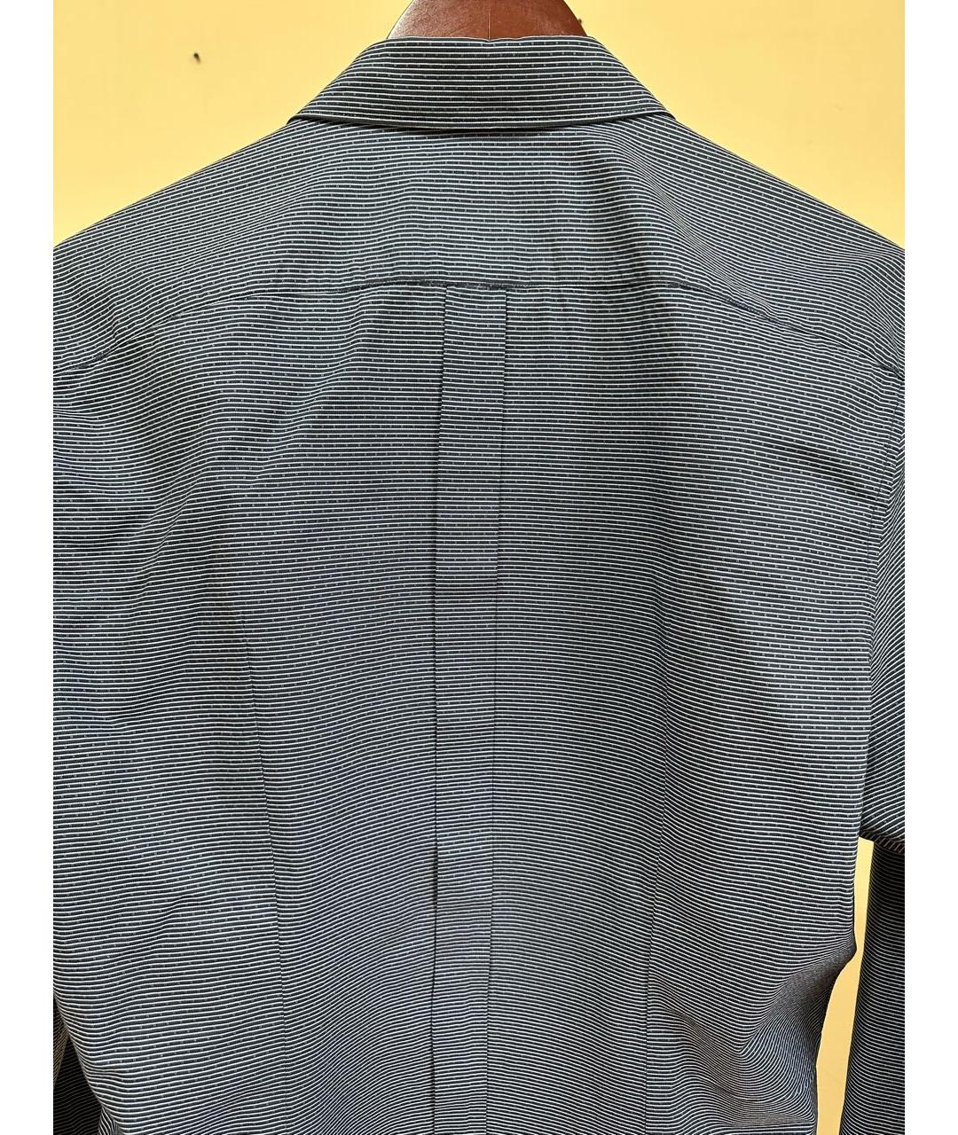 DOLCE&GABBANA Темно-синяя хлопковая классическая рубашка, фото 7