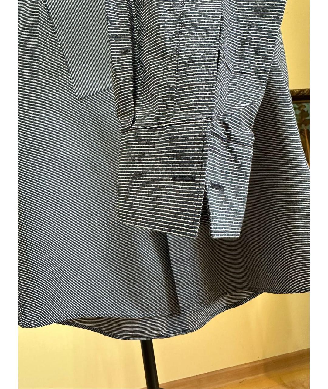 DOLCE&GABBANA Темно-синяя хлопковая классическая рубашка, фото 4