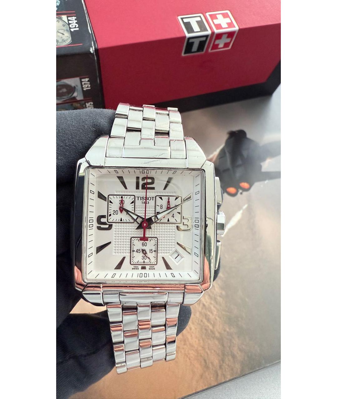 TISSOT Белые стальные часы, фото 9