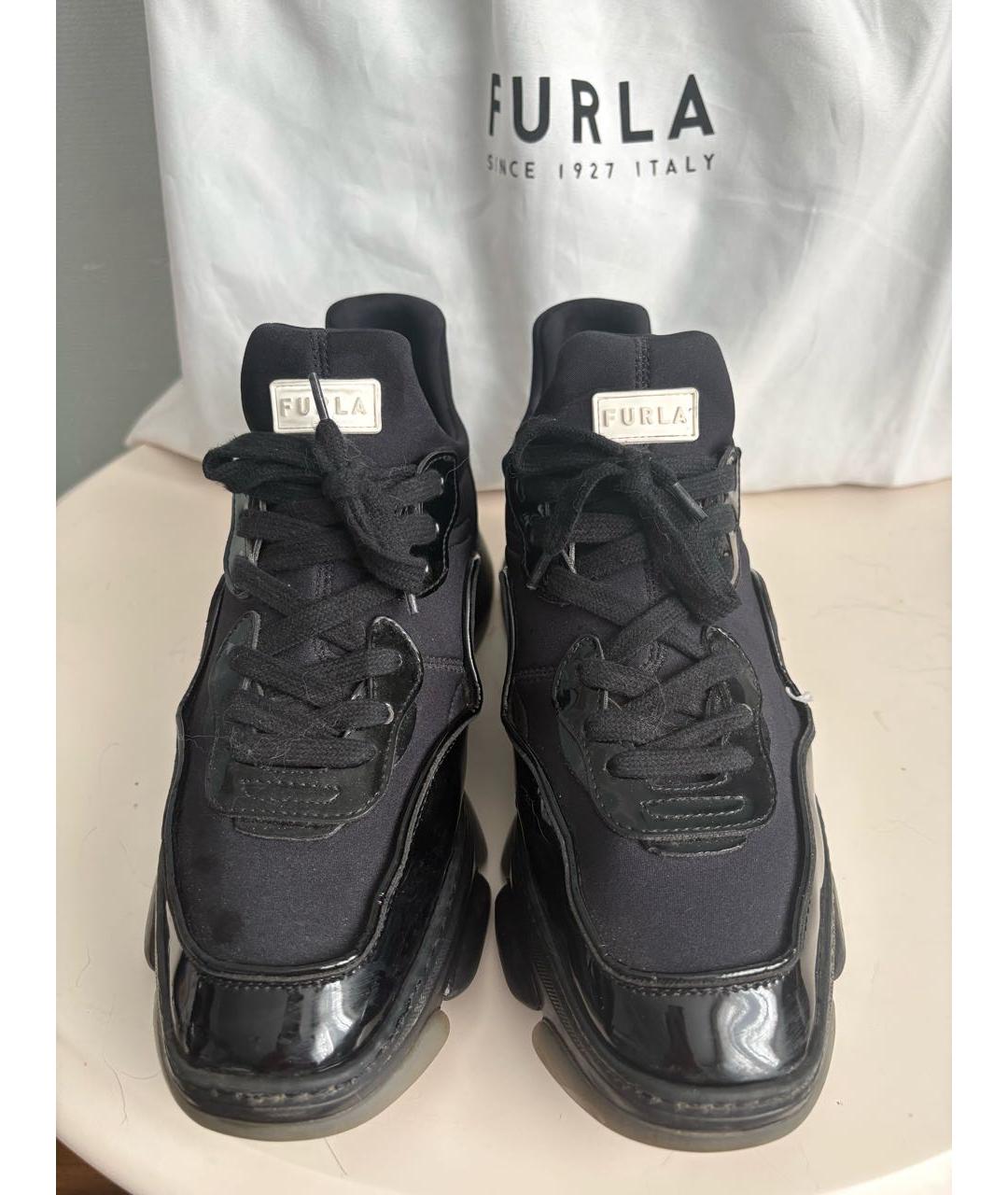 FURLA Черные кожаные кроссовки, фото 2