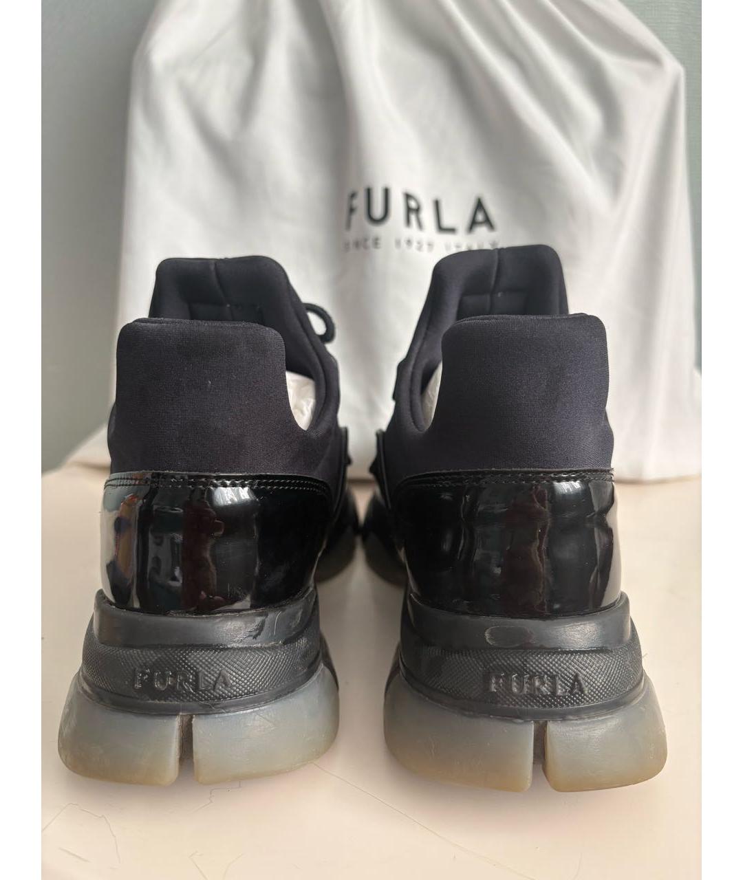 FURLA Черные кожаные кроссовки, фото 4