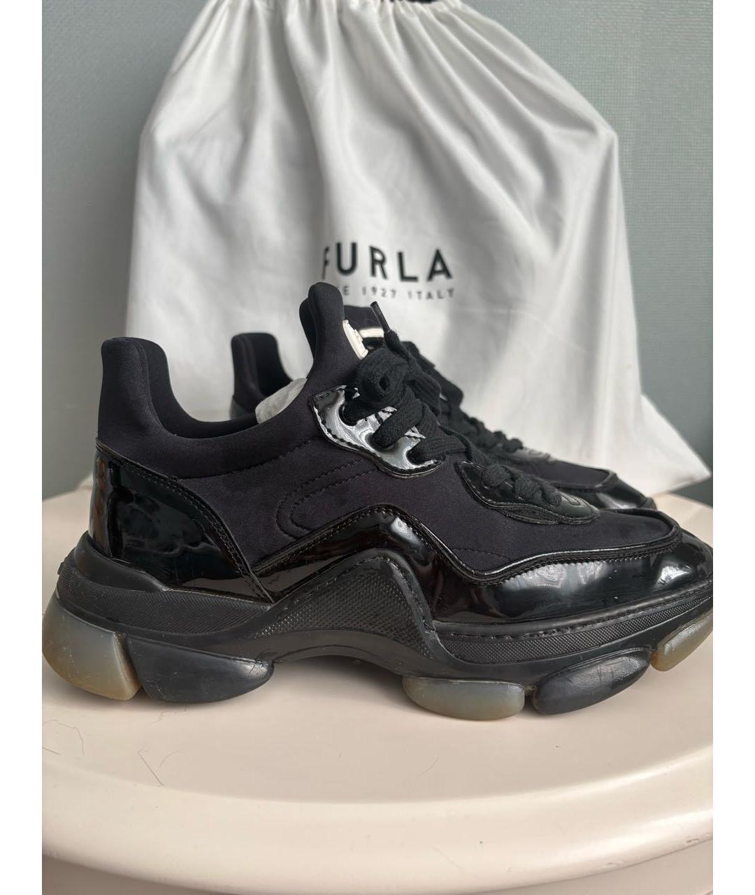 FURLA Черные кожаные кроссовки, фото 5