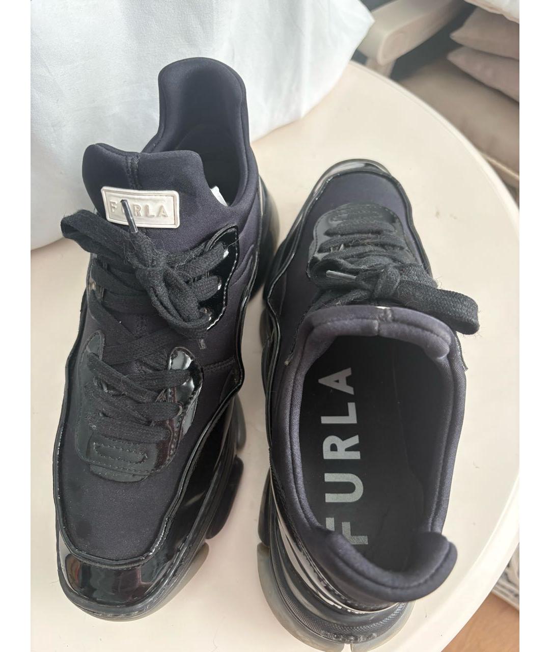 FURLA Черные кожаные кроссовки, фото 3