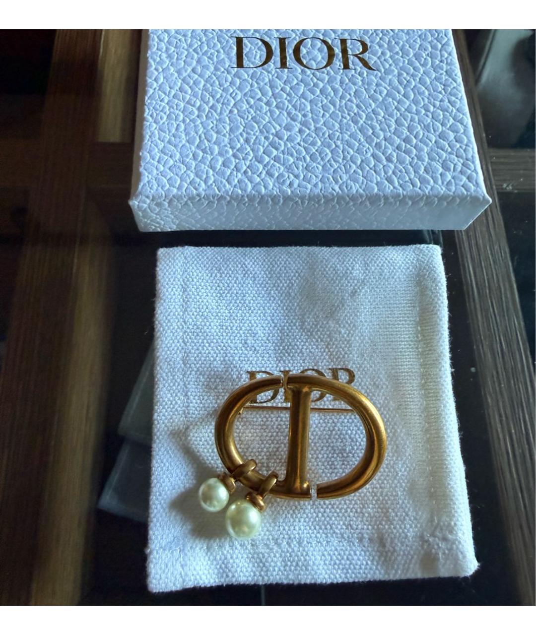 CHRISTIAN DIOR Золотая латунная булавка / брошь, фото 3