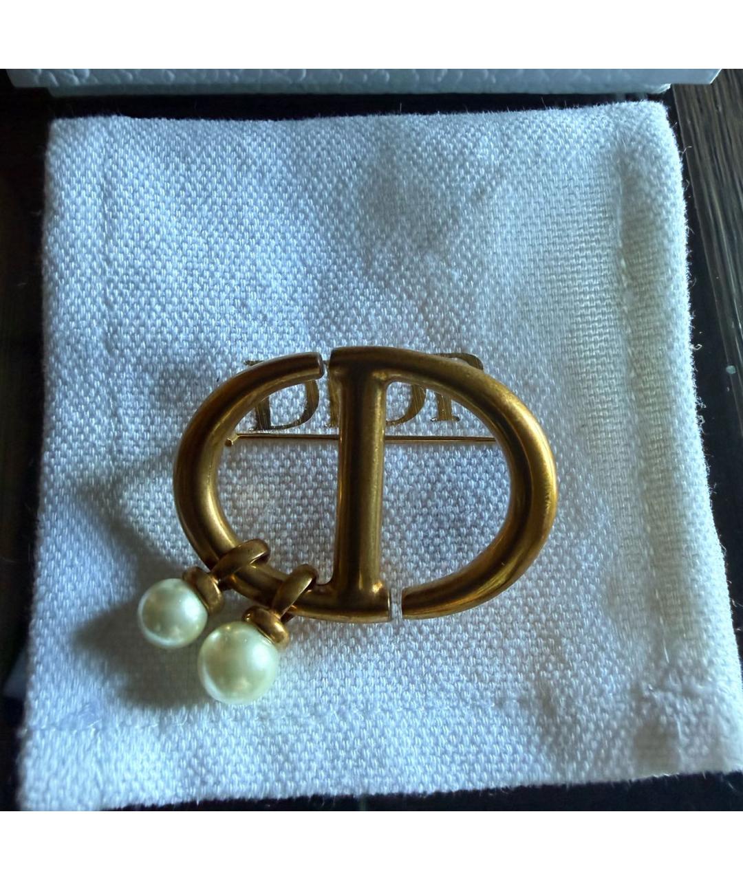 CHRISTIAN DIOR Золотая латунная булавка / брошь, фото 2