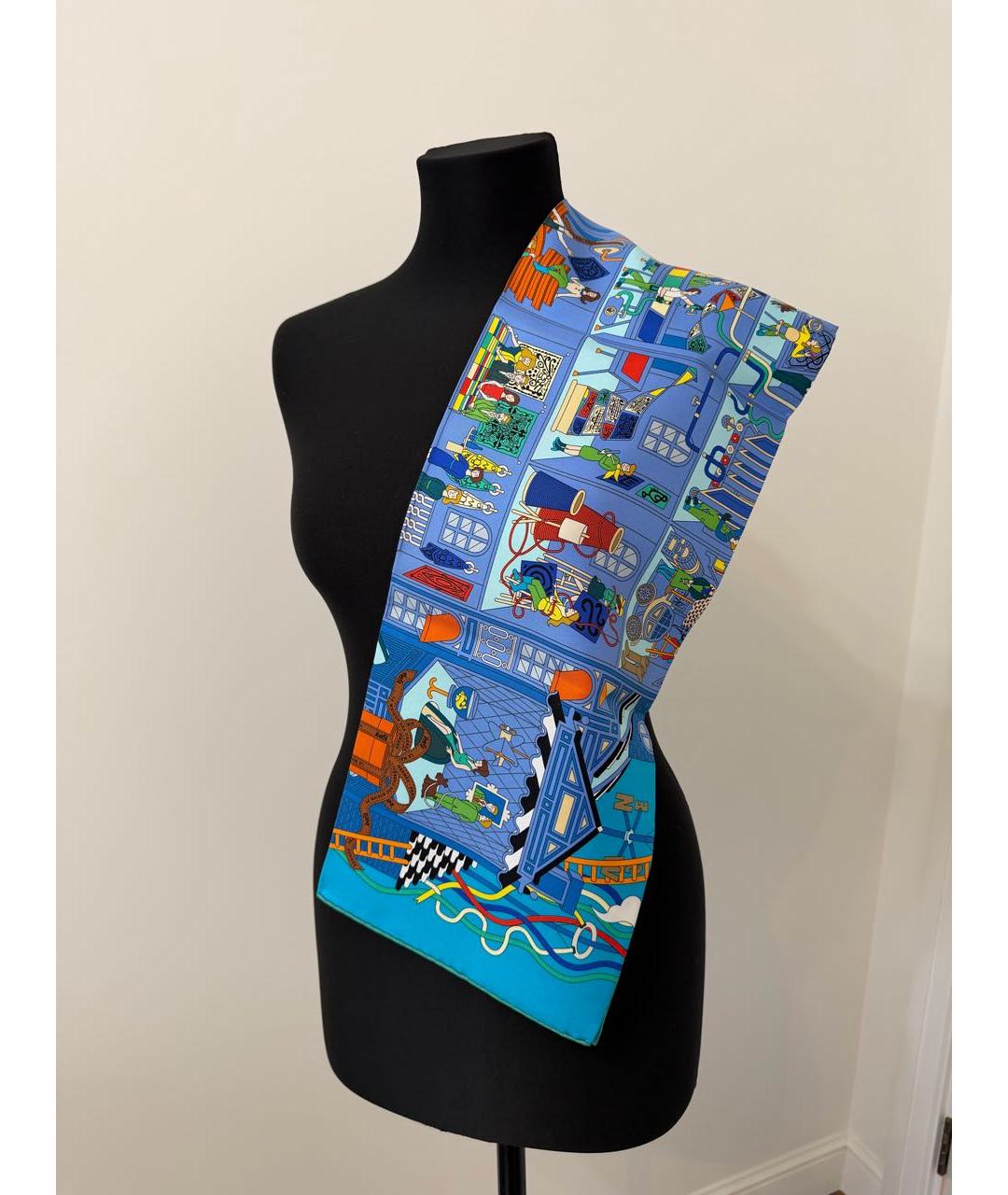 HERMES Мульти шелковый платок, фото 6