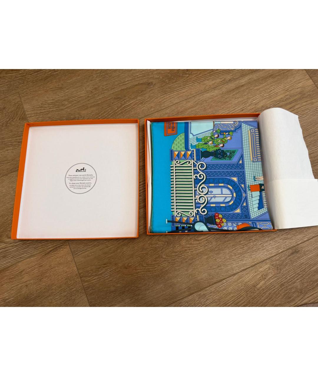 HERMES Мульти шелковый платок, фото 5