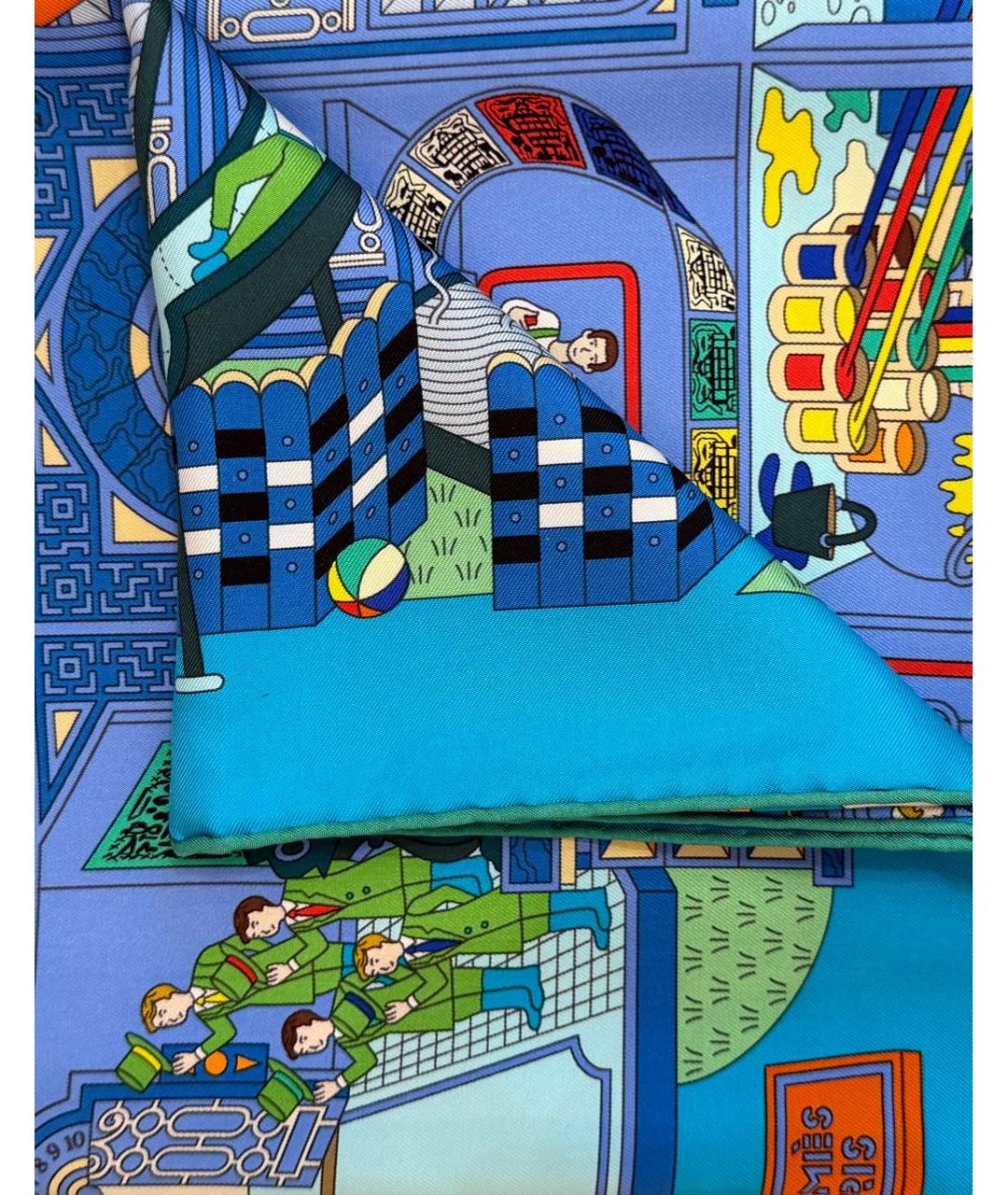 HERMES Мульти шелковый платок, фото 2