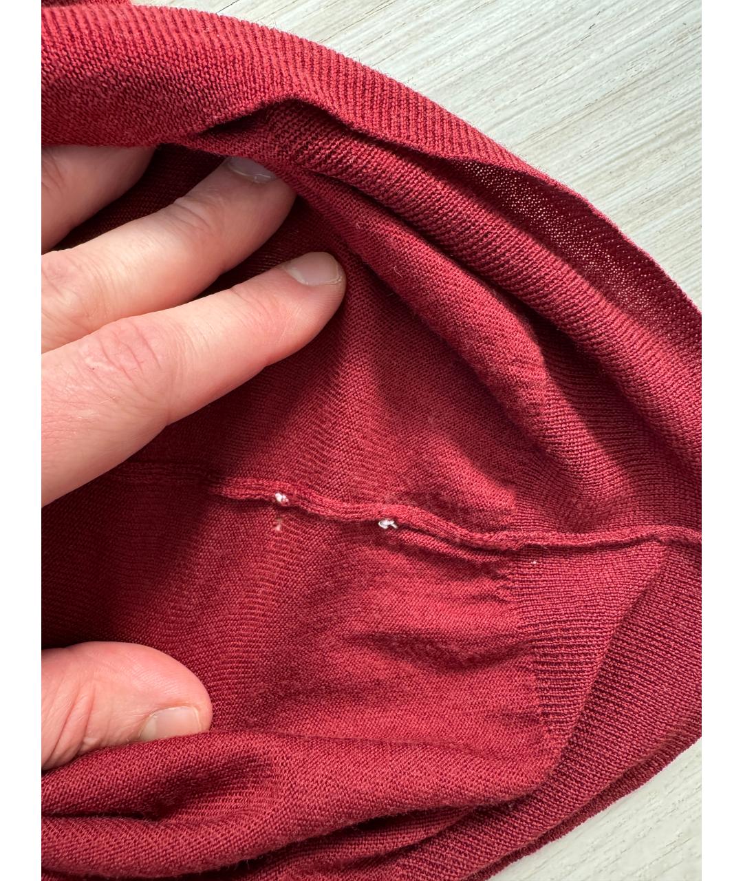 GUCCI Бордовый кашемировый джемпер / свитер, фото 4