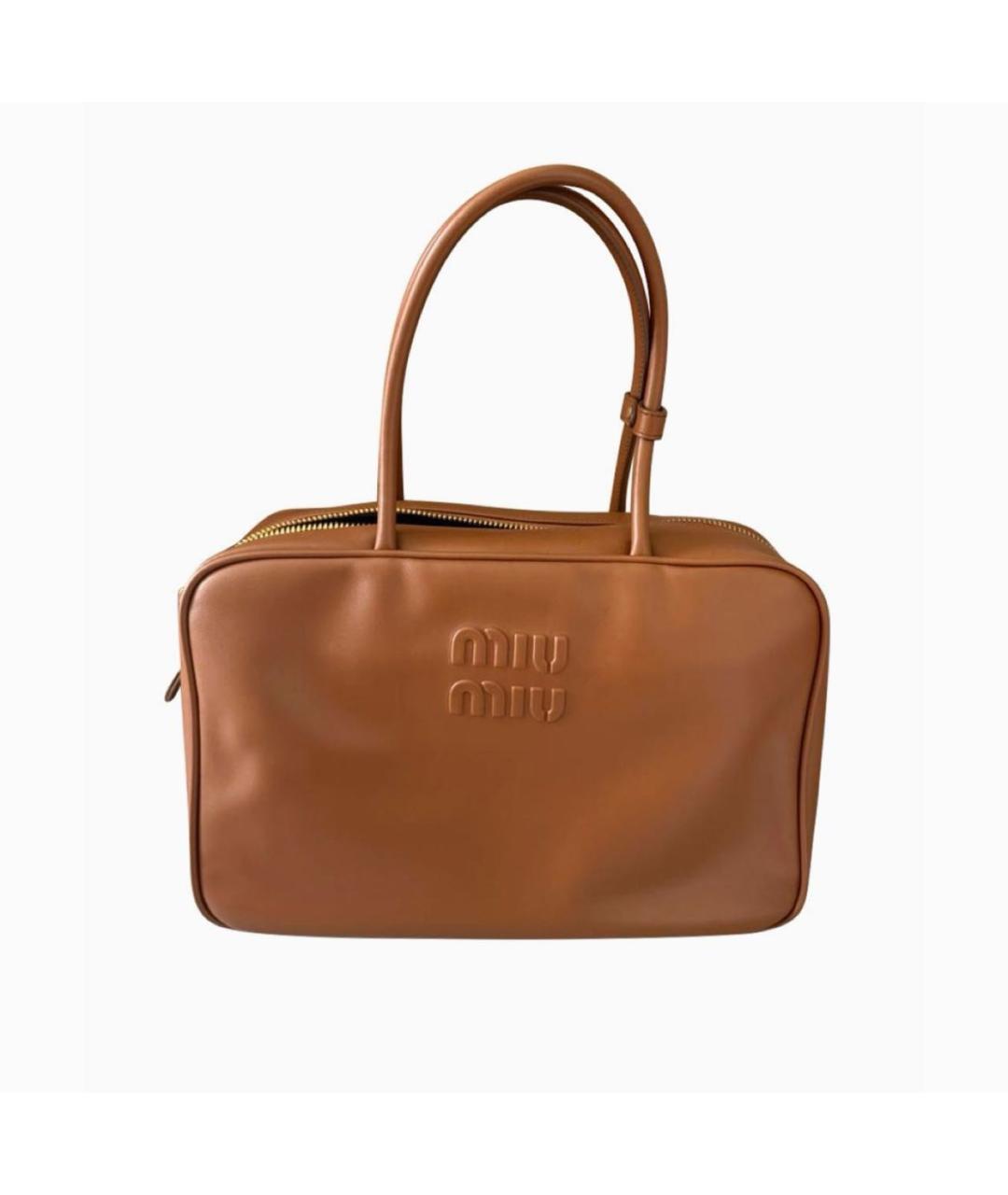 MIU MIU Кожаная сумка с короткими ручками, фото 5