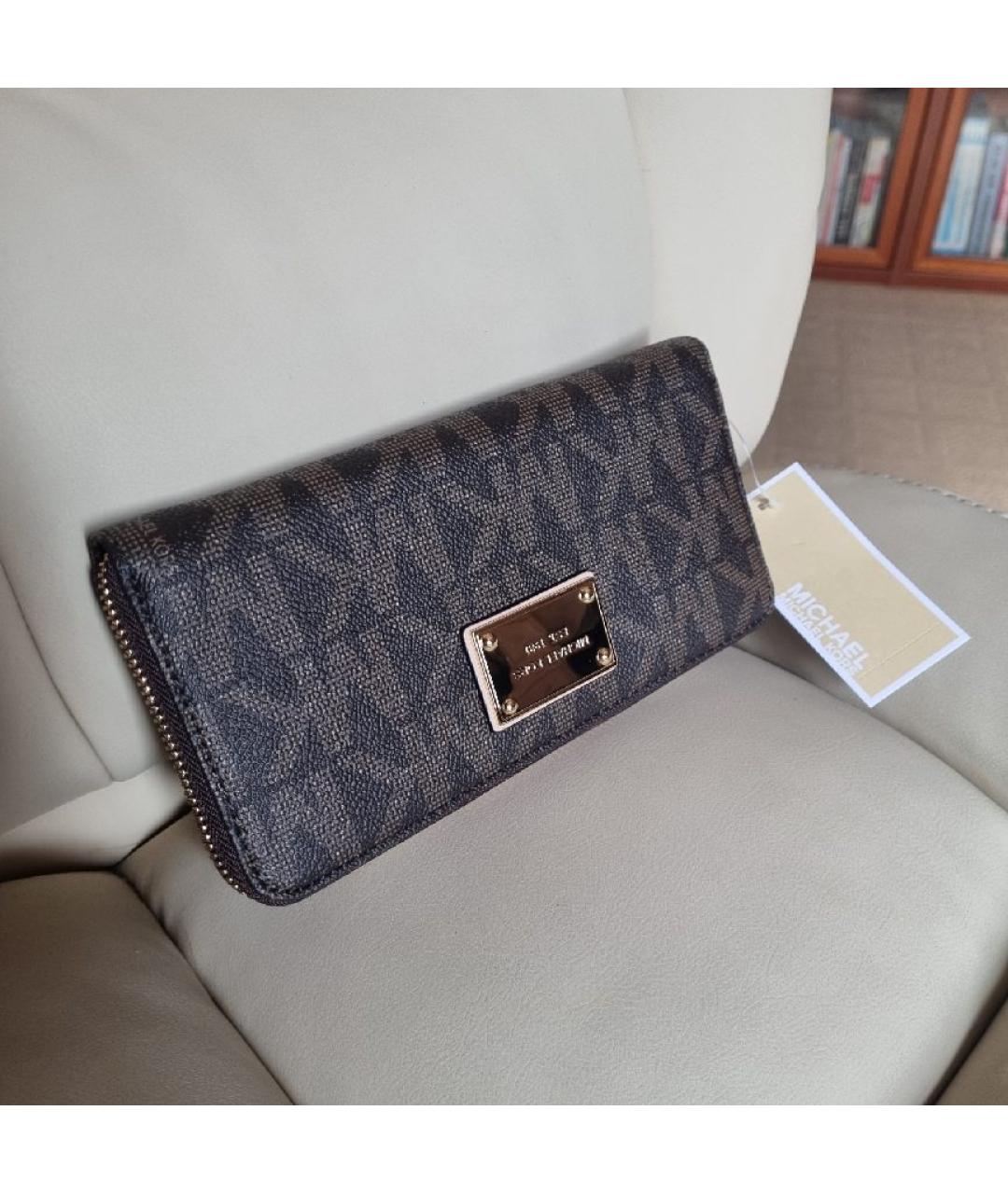 MICHAEL KORS Коричневый кожаный кошелек, фото 2