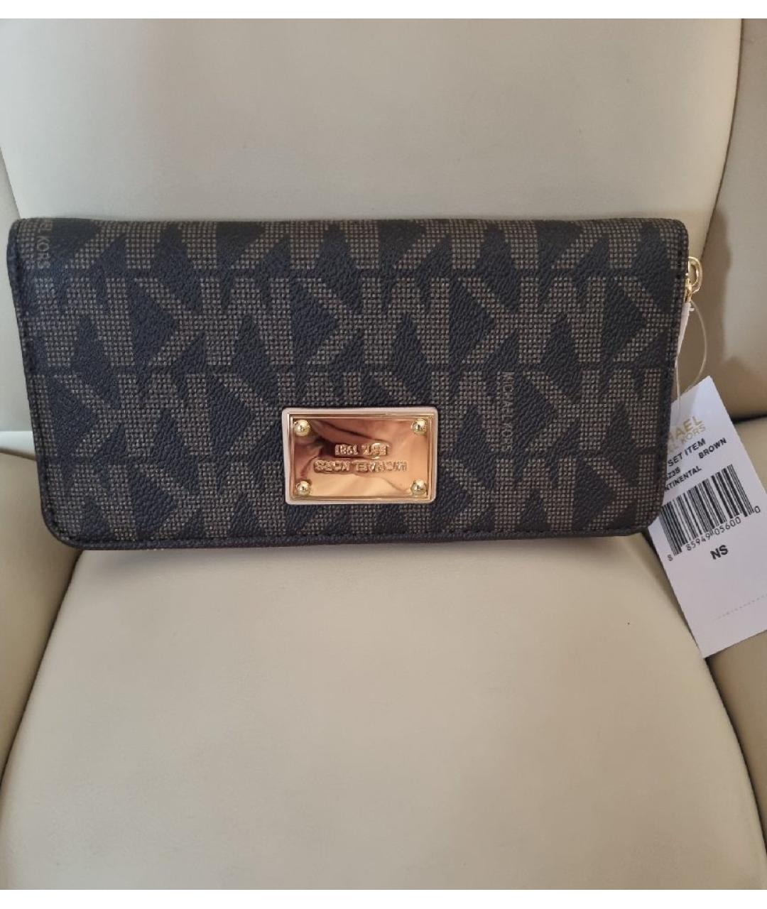 MICHAEL KORS Коричневый кожаный кошелек, фото 8