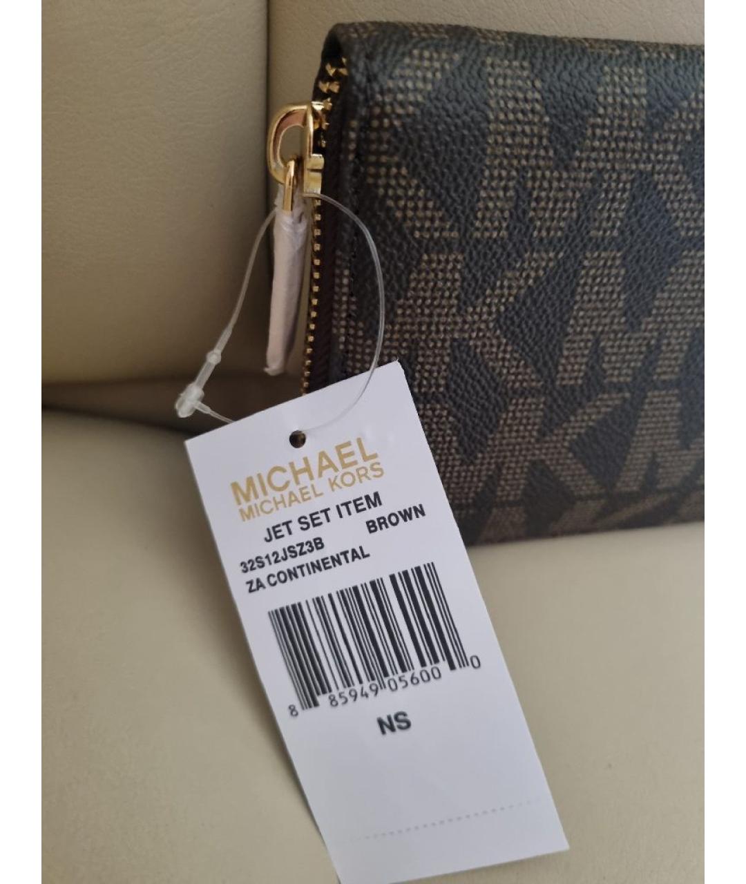 MICHAEL KORS Коричневый кожаный кошелек, фото 6