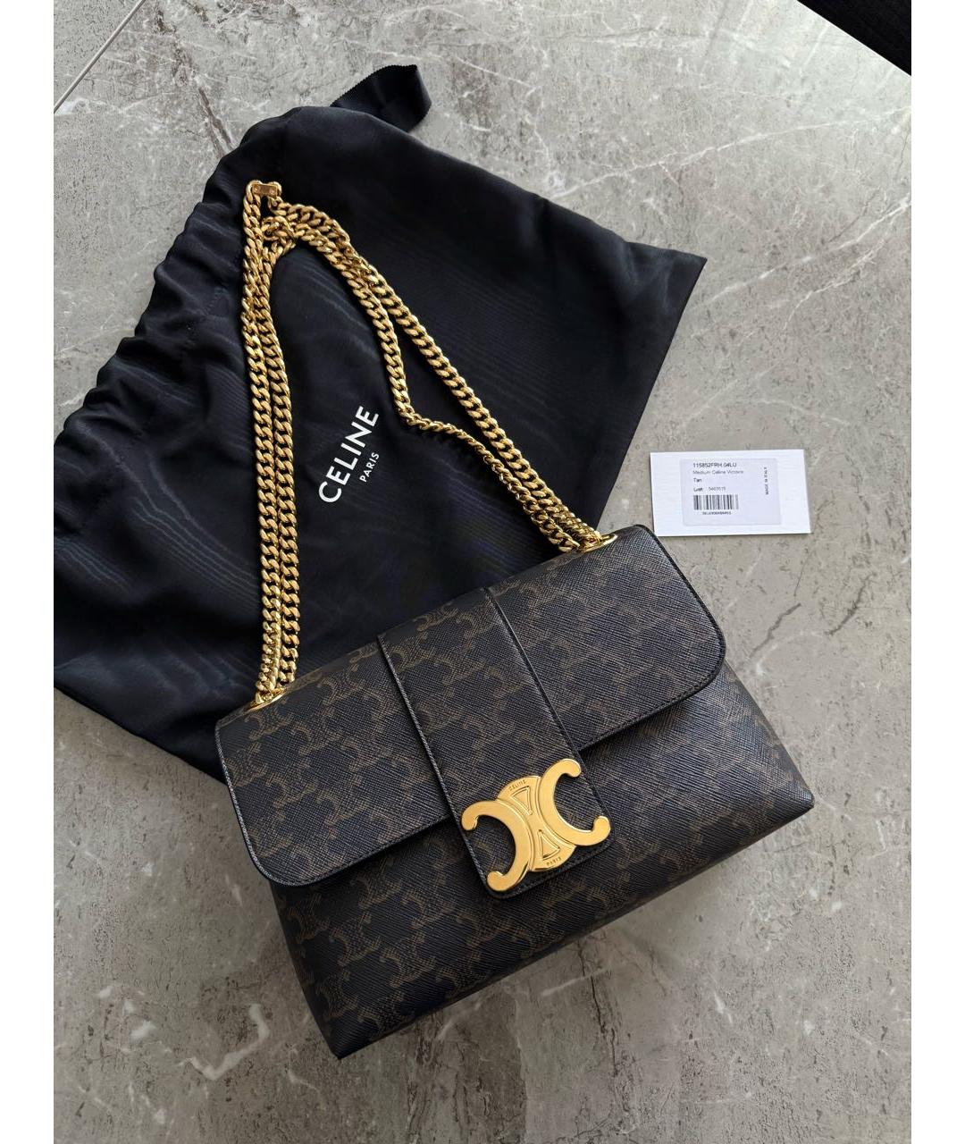 CELINE Коричневая сумка через плечо, фото 2