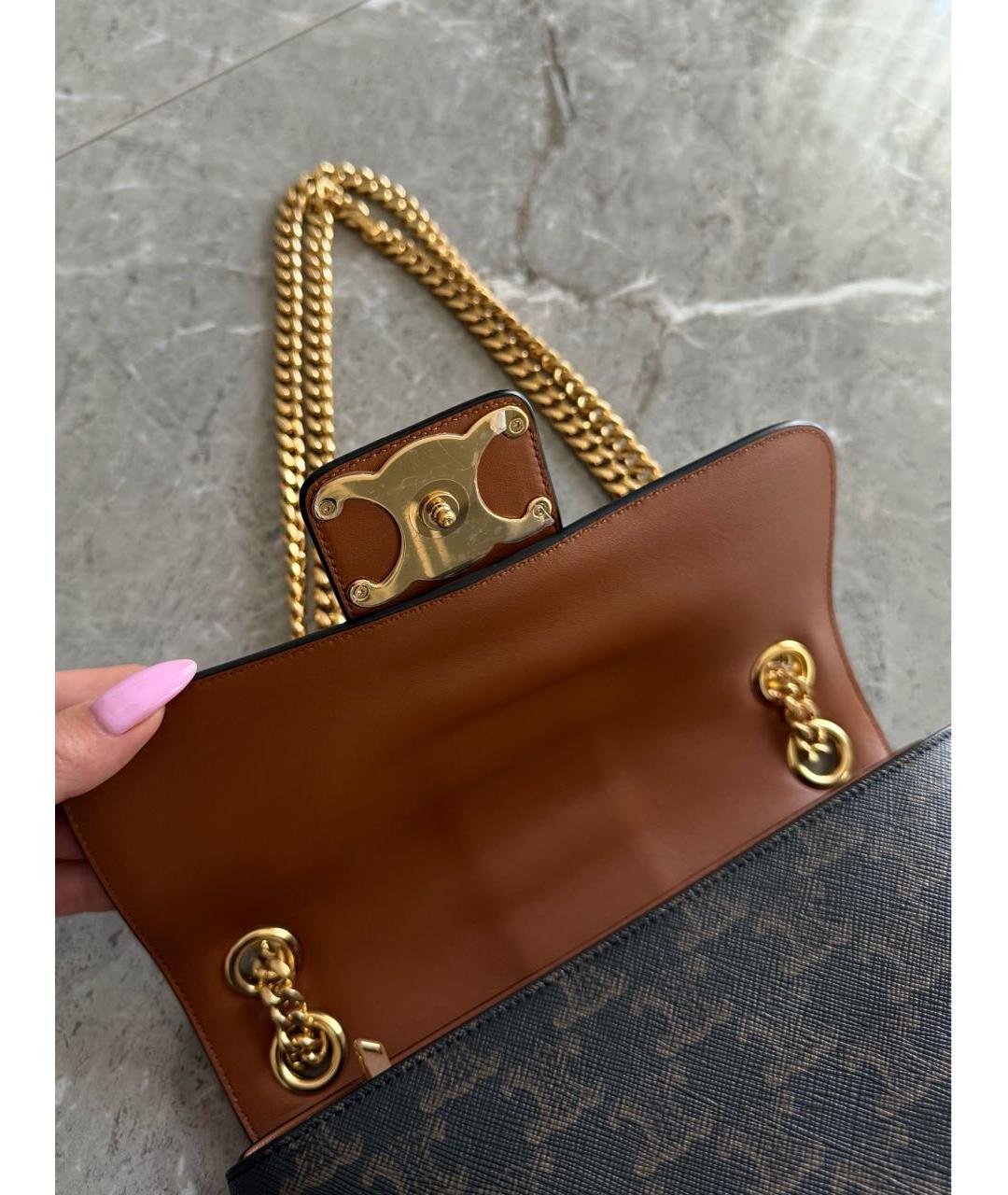 CELINE Коричневая сумка через плечо, фото 5