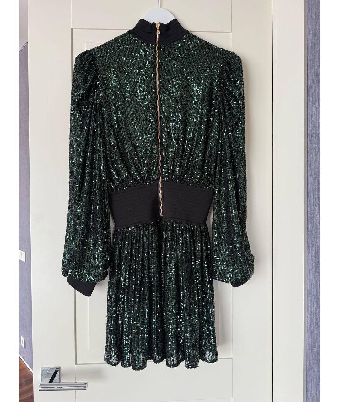 BALMAIN Зеленые полиэстеровое коктейльное платье, фото 3