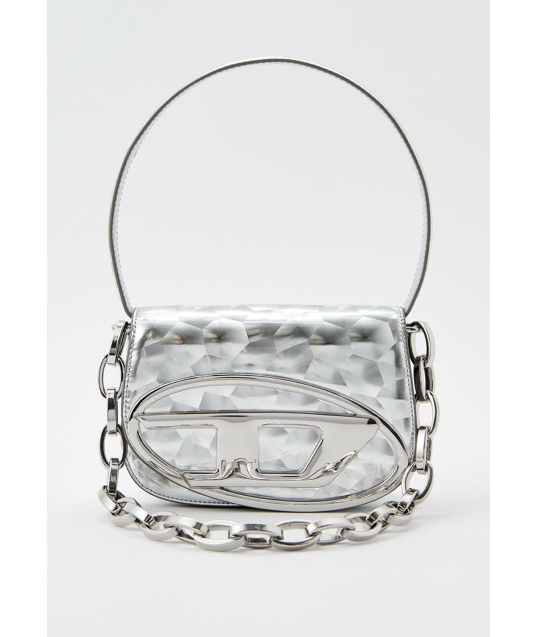 DIESEL Серебряная сумка с короткими ручками, фото 3