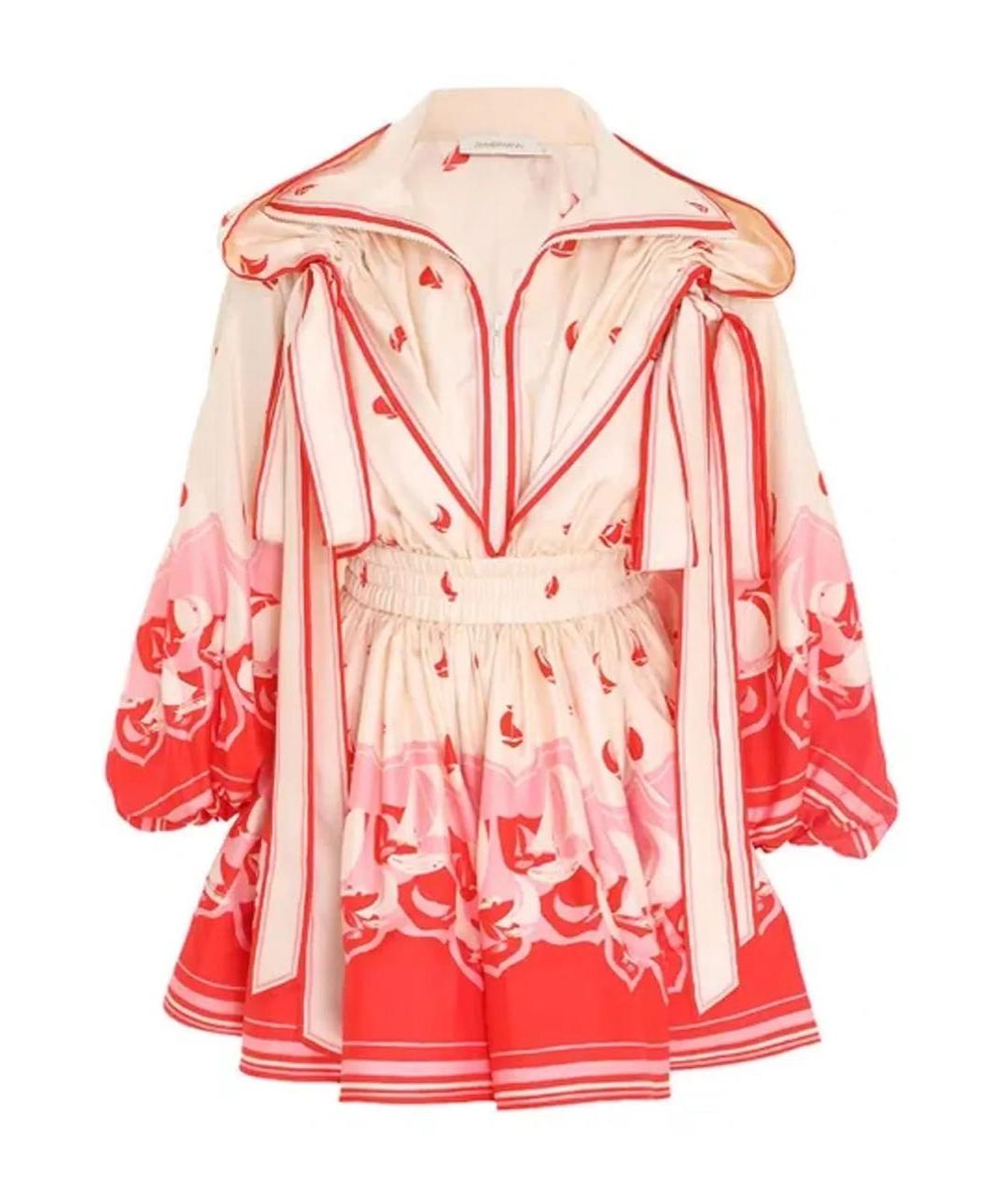 ZIMMERMANN Мульти шелковое коктейльное платье, фото 1
