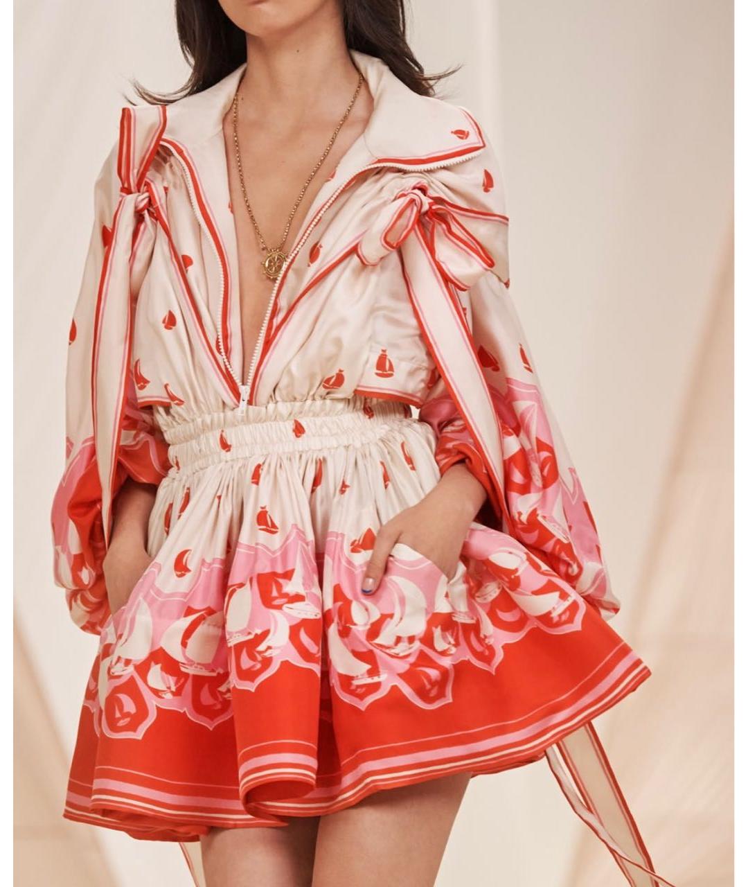 ZIMMERMANN Мульти шелковое коктейльное платье, фото 3