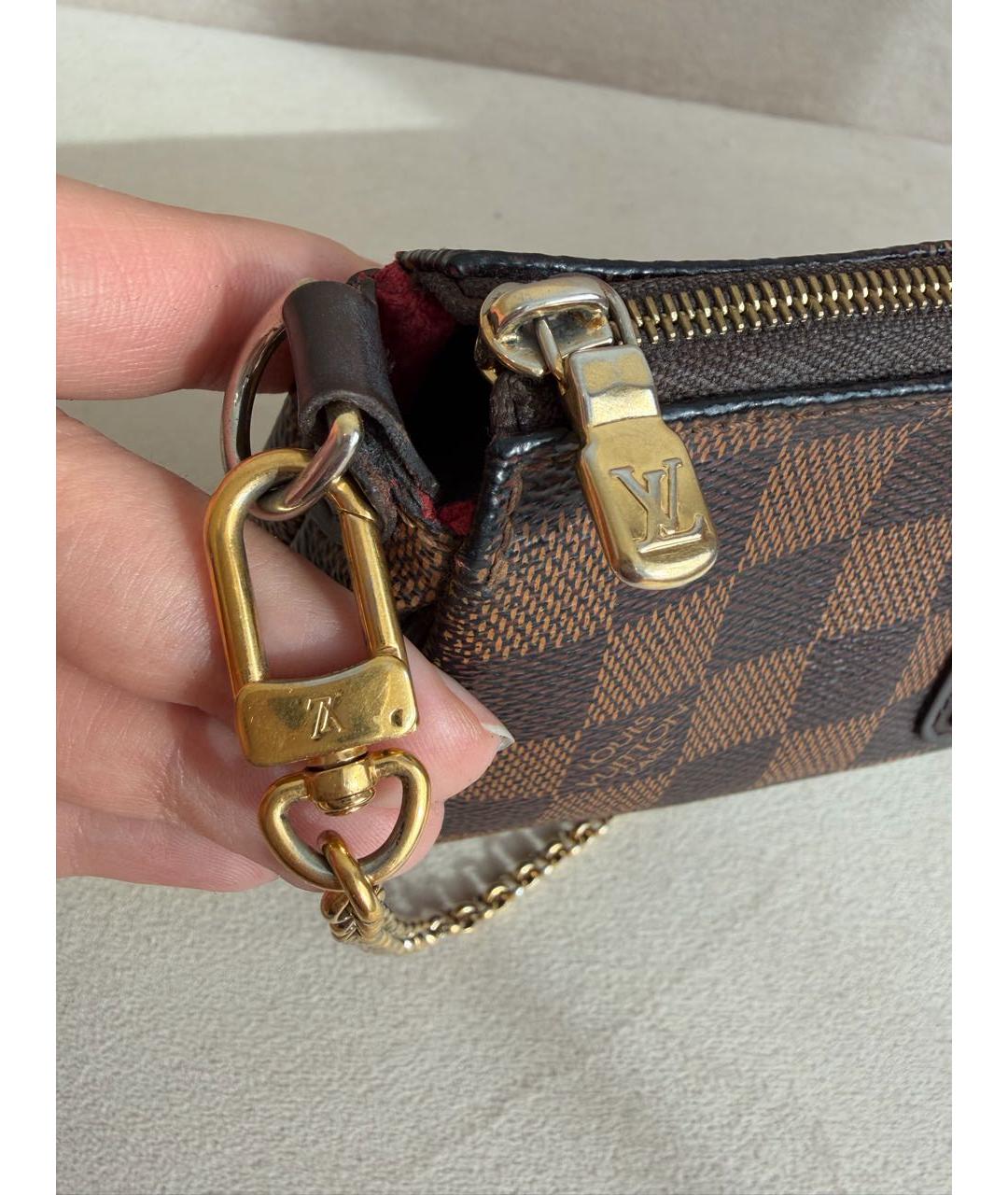 LOUIS VUITTON Коричневая кожаная сумка через плечо, фото 7