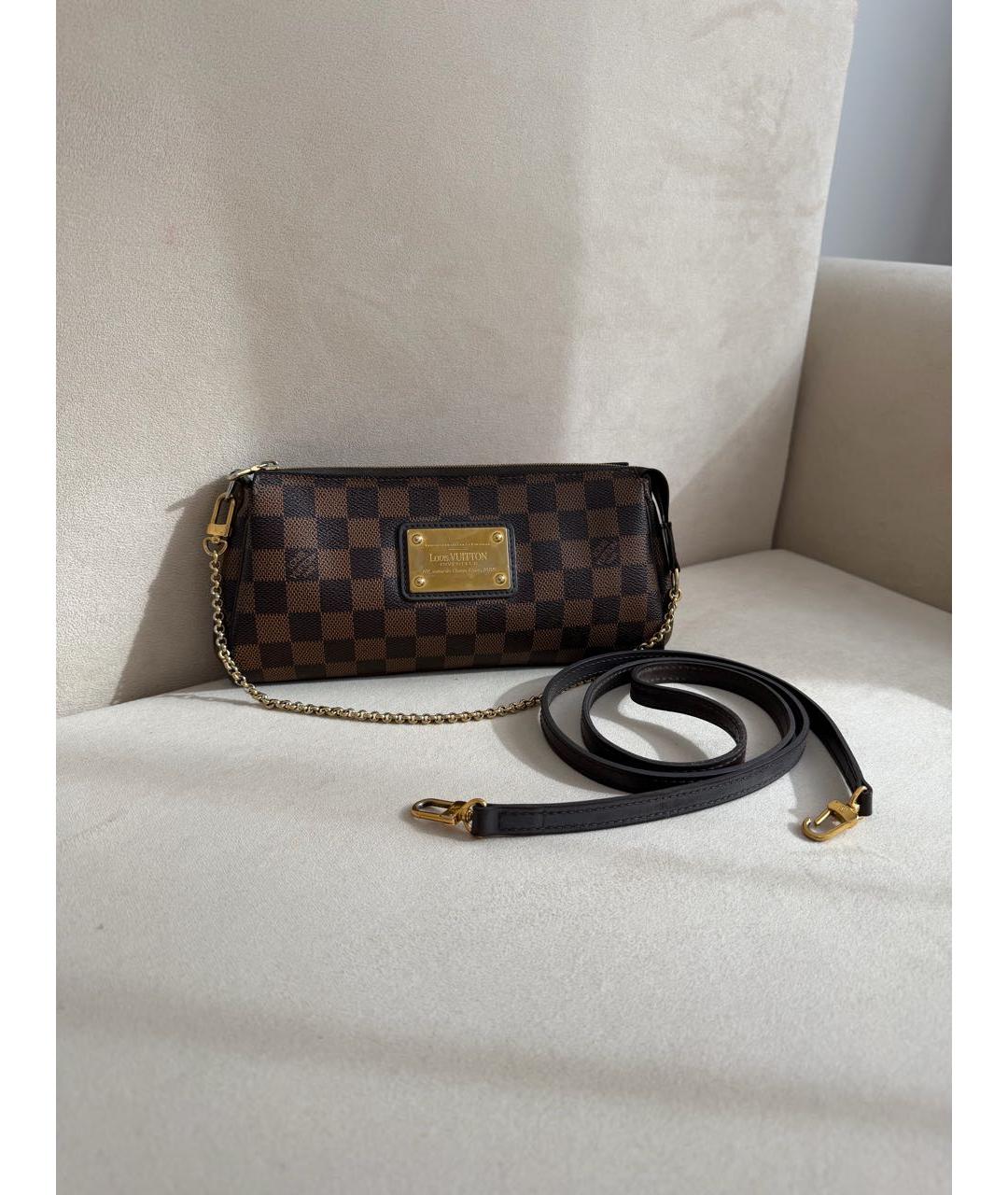 LOUIS VUITTON Коричневая кожаная сумка через плечо, фото 8