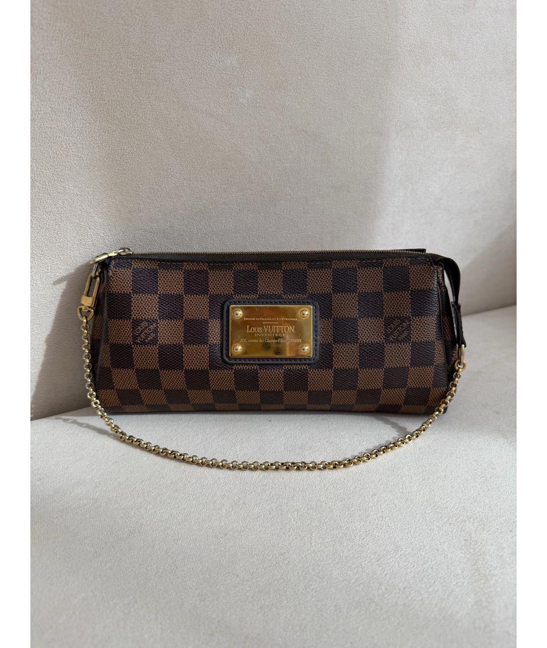 LOUIS VUITTON Коричневая кожаная сумка через плечо, фото 9