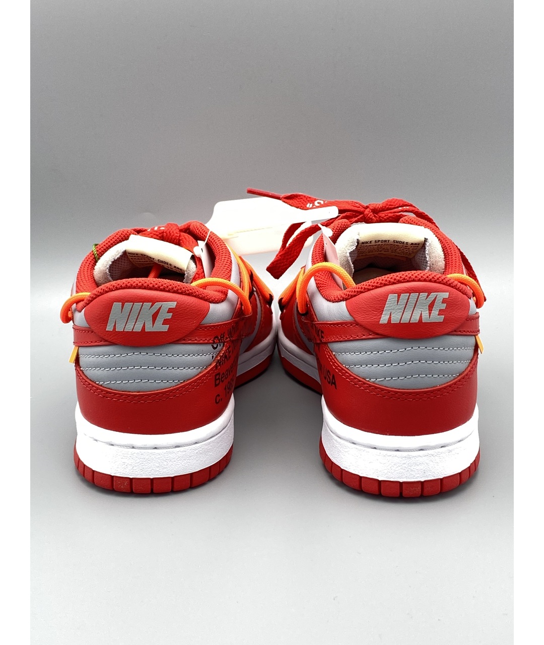 NIKE X OFF-WHITE Красные кожаные кроссовки, фото 4