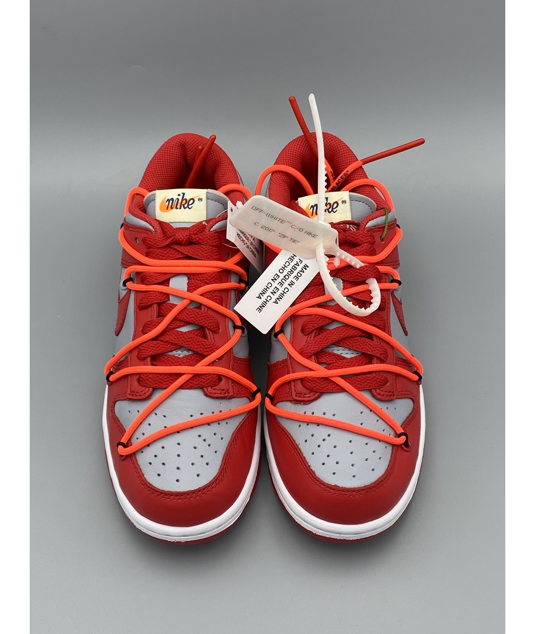 NIKE X OFF-WHITE Красные кожаные кроссовки, фото 2
