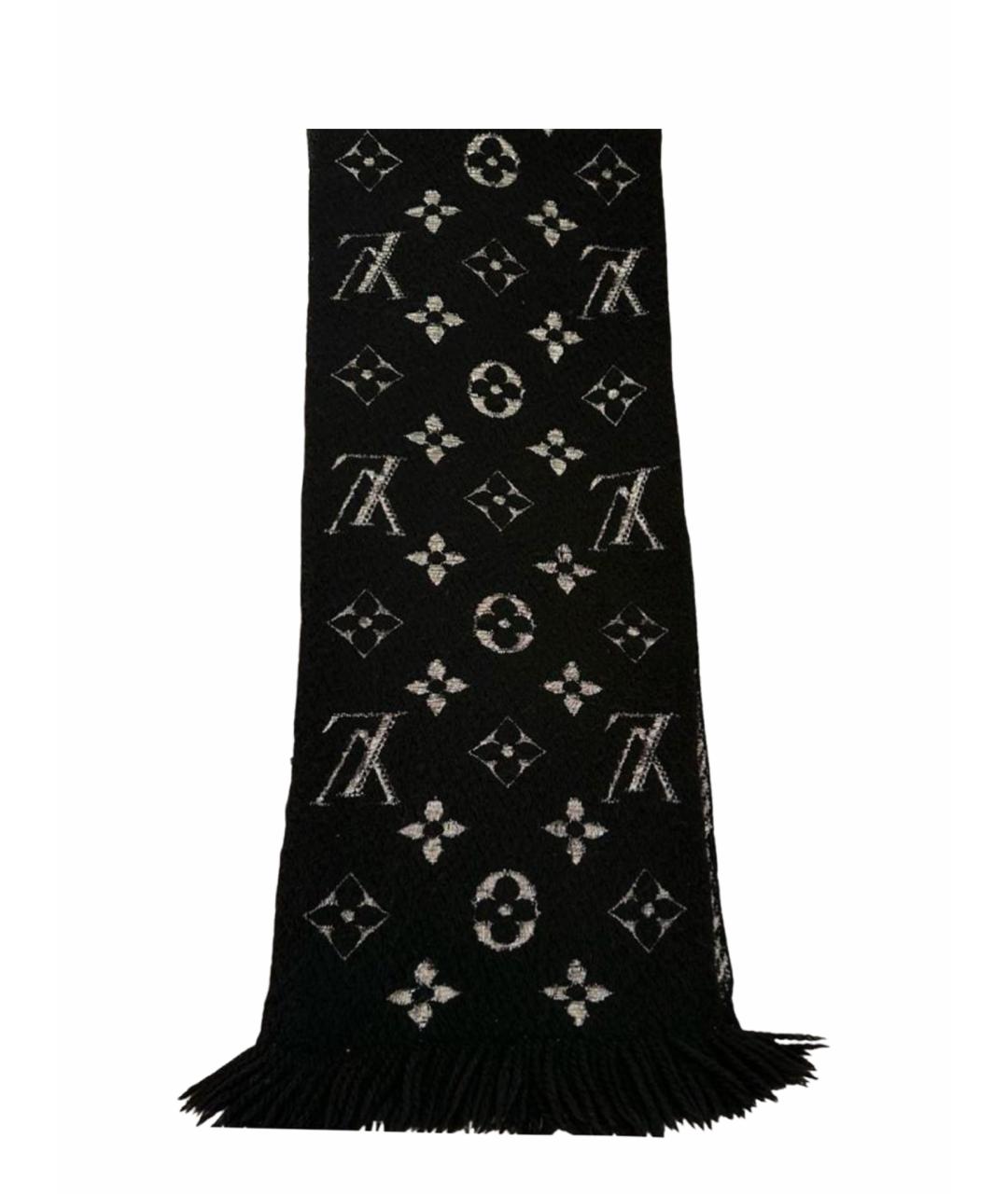 LOUIS VUITTON Черный шерстяной шарф, фото 9