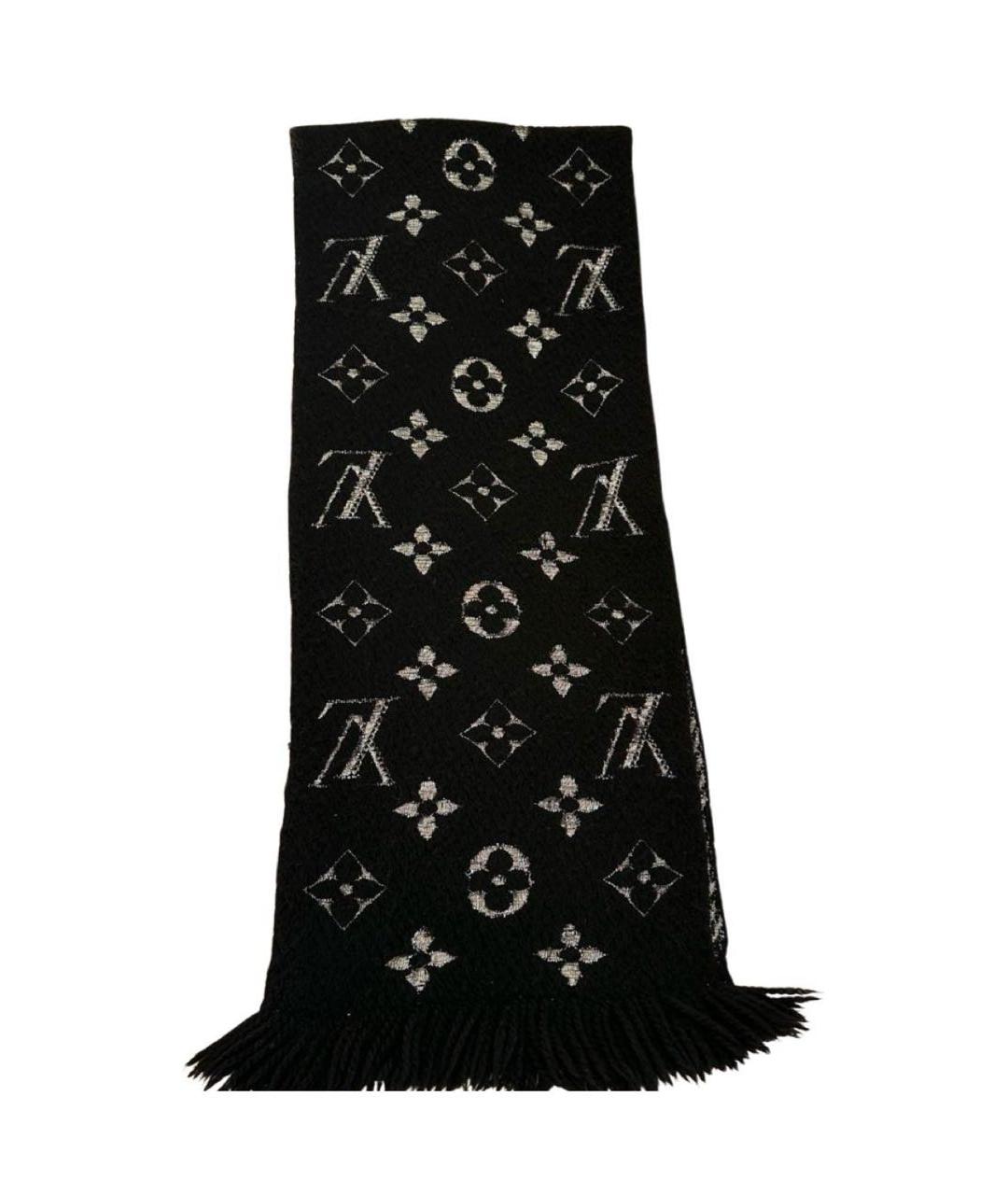 LOUIS VUITTON Черный шерстяной шарф, фото 8
