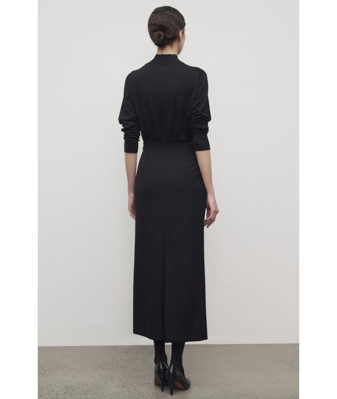 THE ROW Черная шерстяная юбка макси, фото 4