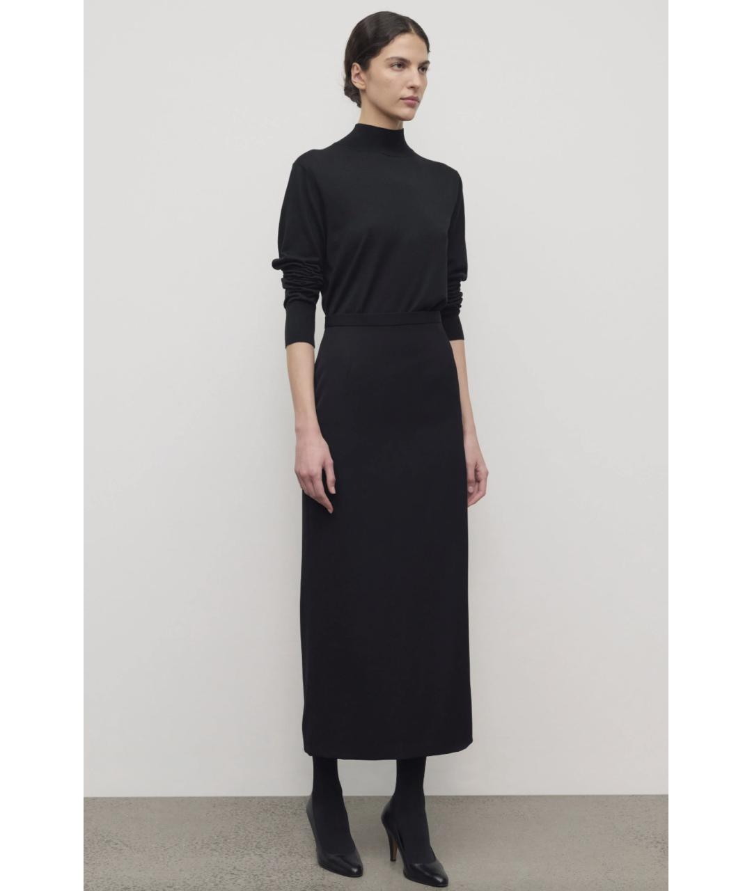 THE ROW Черная шерстяная юбка макси, фото 3