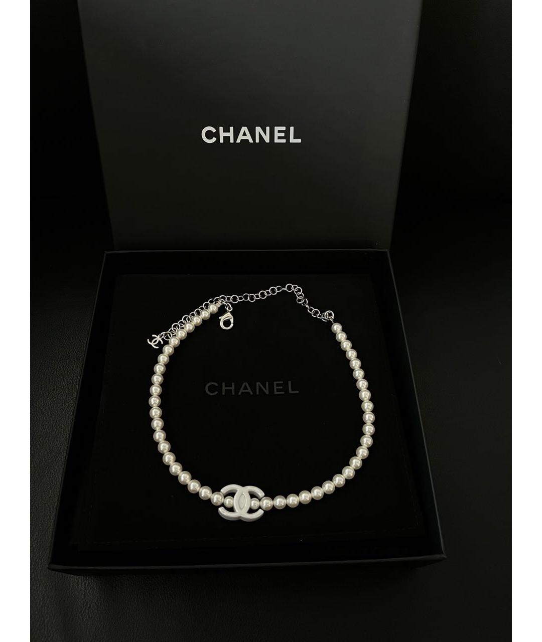 CHANEL Белый чокер, фото 6