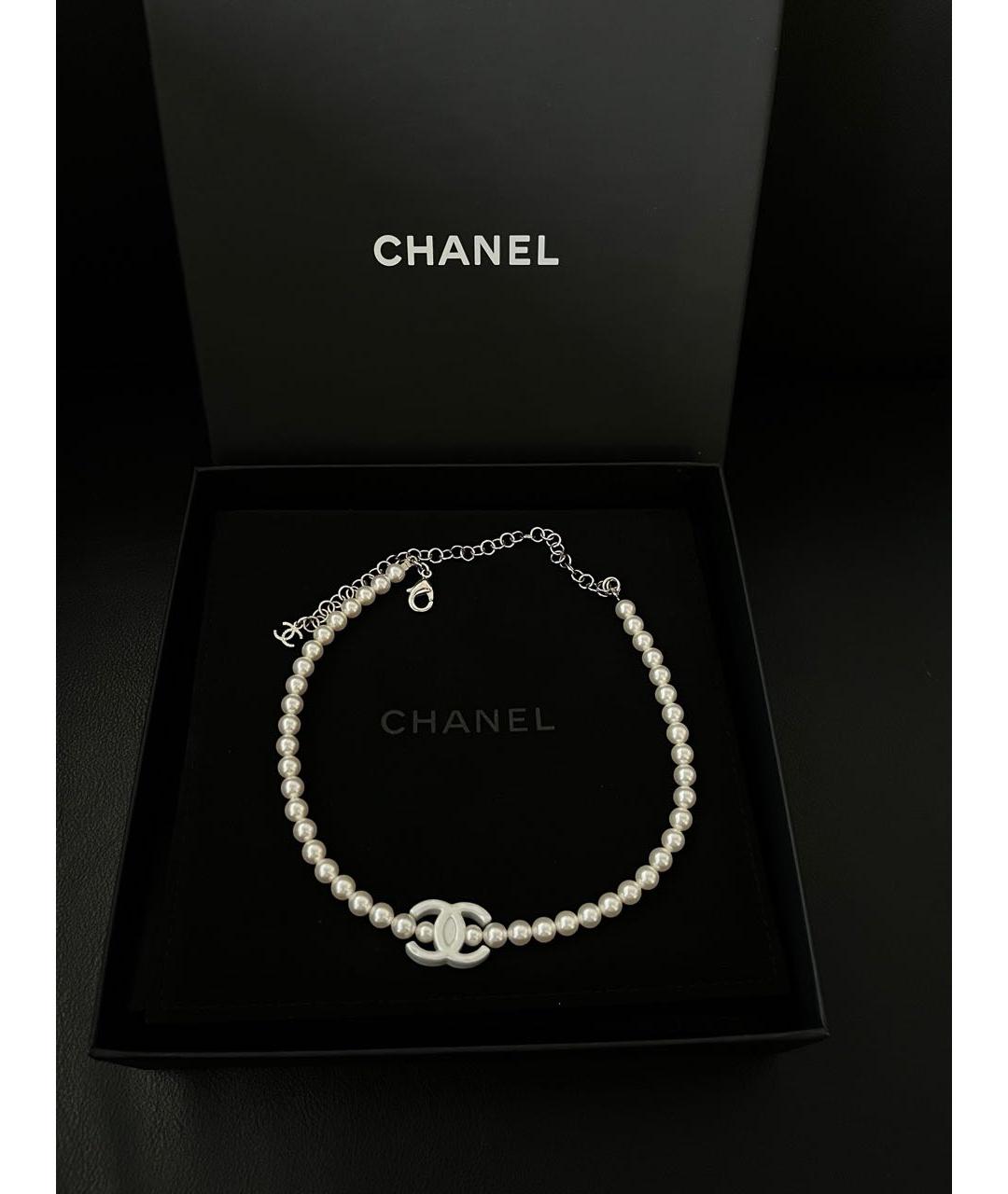 CHANEL Белый чокер, фото 4