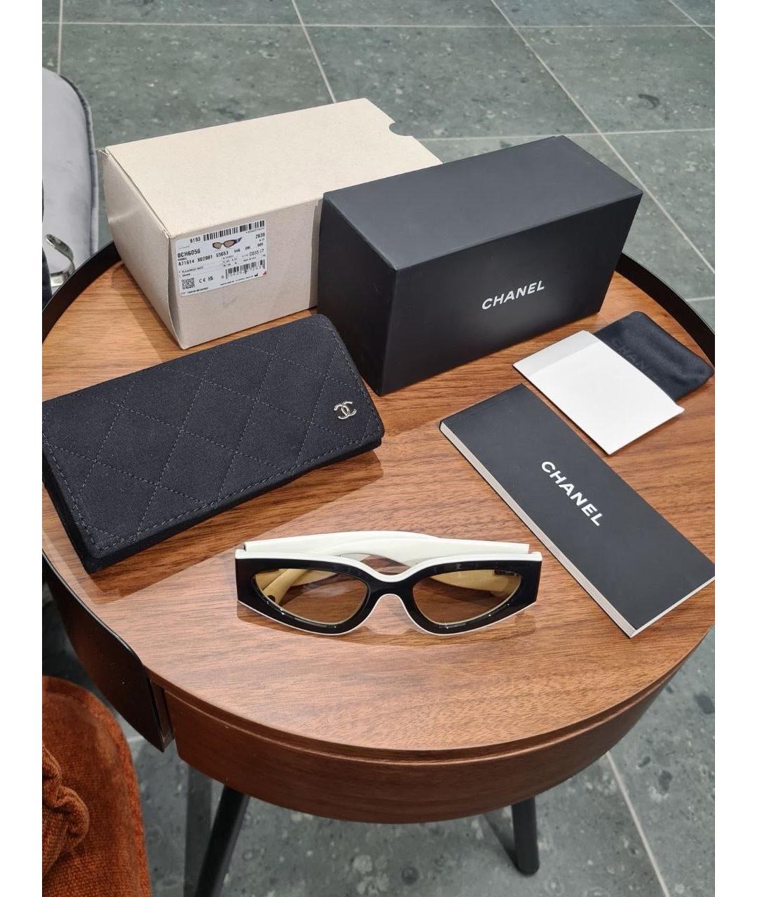 CHANEL Черные пластиковые солнцезащитные очки, фото 3