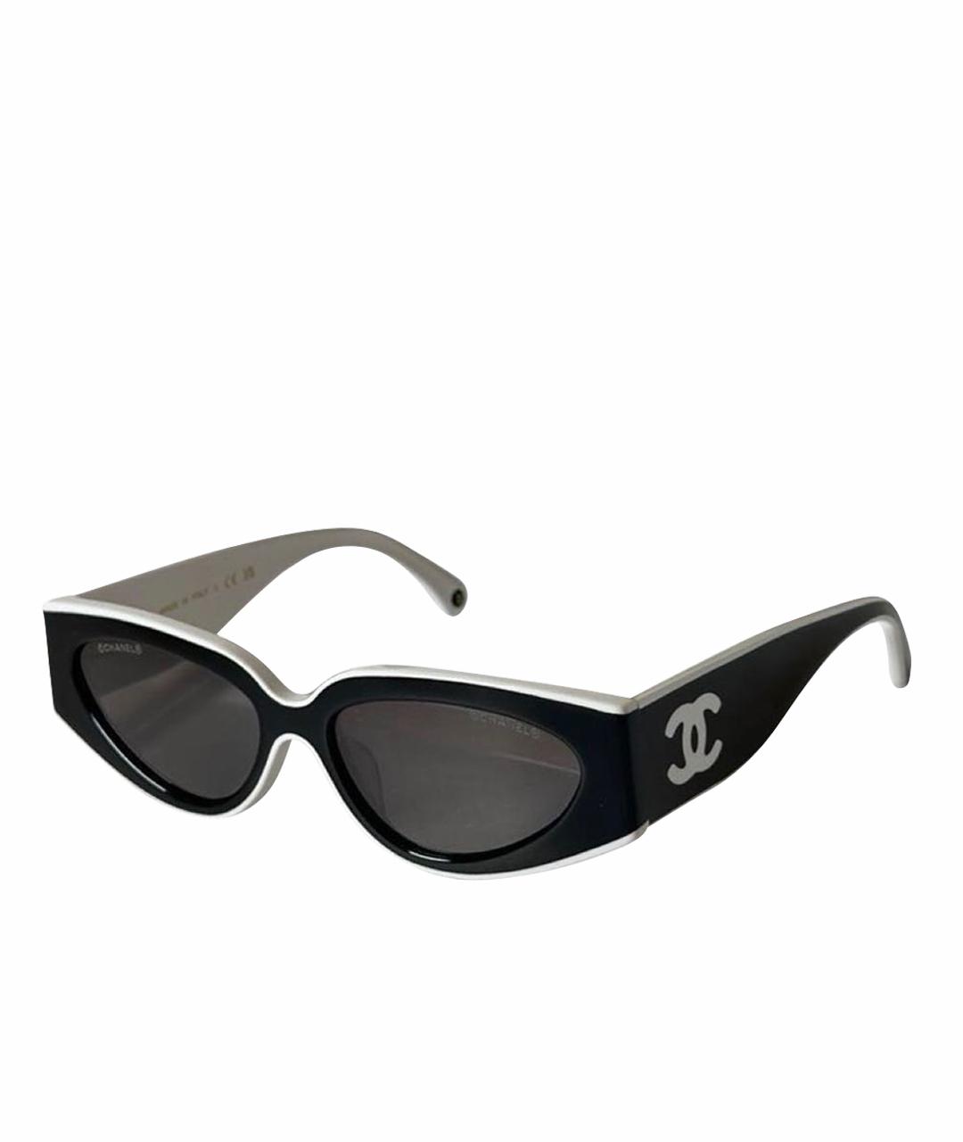 CHANEL Черные пластиковые солнцезащитные очки, фото 1